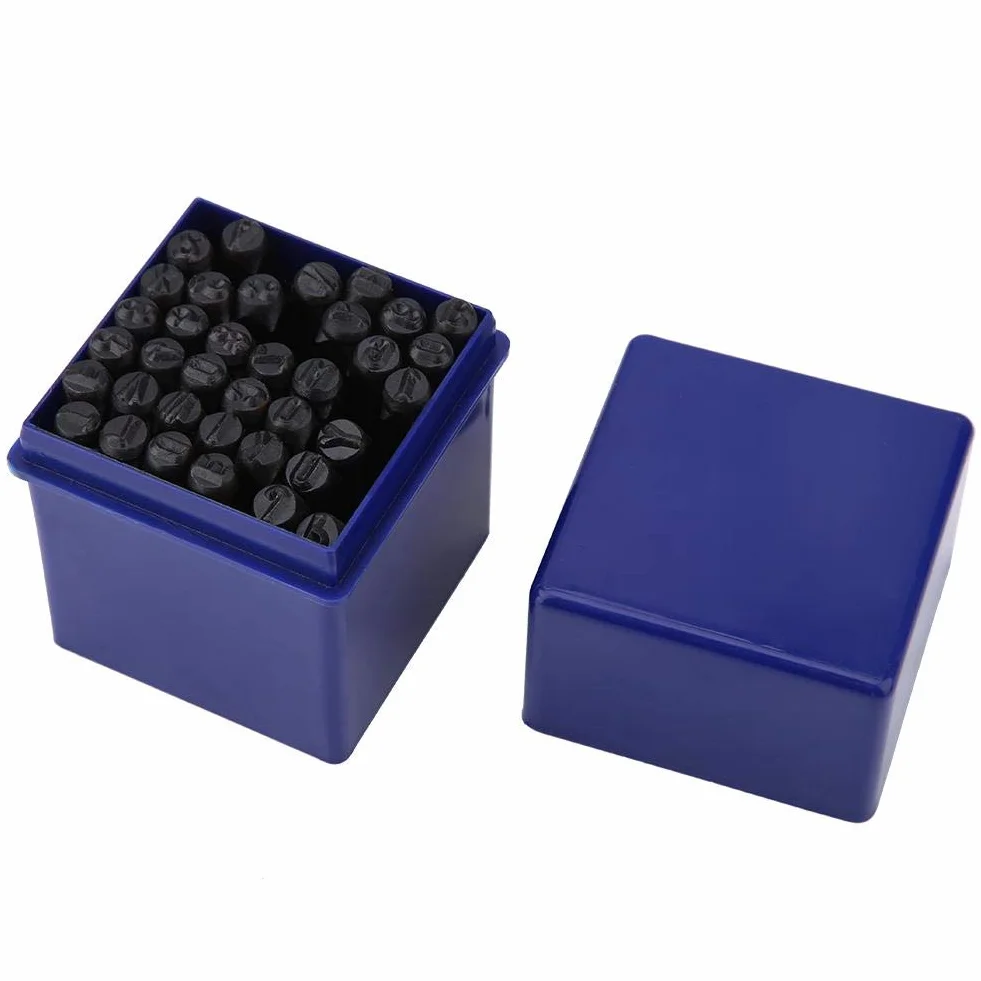 Ausla Set di Punzoni in Metallo 36 Pezzi, Lettere A-Z e Numeri 0-9 5 mm, per Incisione su Metallo Pelle Legno Plastica