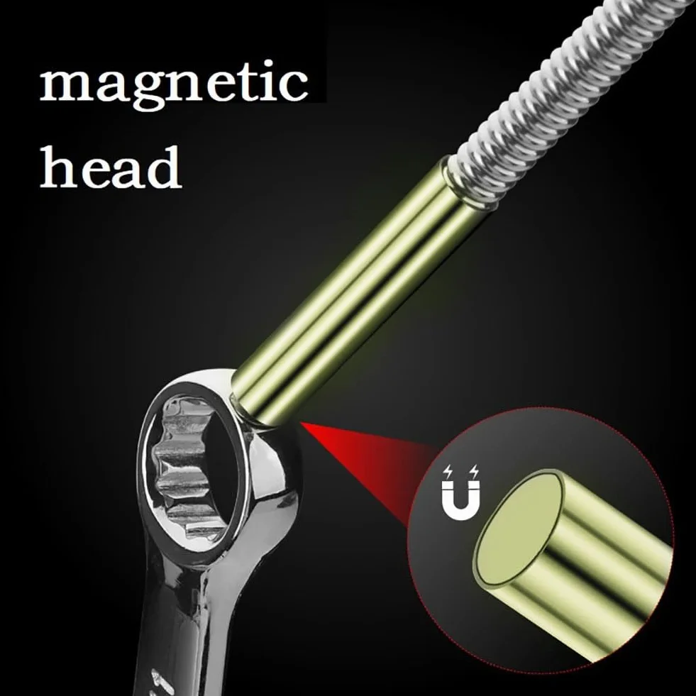 Sollevatore Magnetico Flessibile,Strumento Magnetico Portatile Pick Up,Calamita Flessibile,60 cm Strumento Presa Magnetica Flessibile,Utilizzato per raccogliere piccole parti,Chiavi,Oggetti metallici