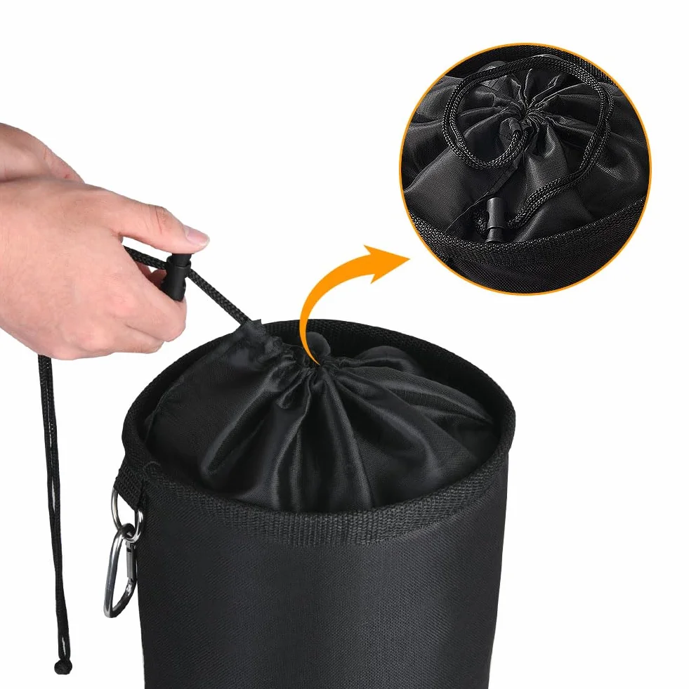 Vicloon Borsa per Mollette, Borsa per Mollette da Bucato con Gancio, Borse per Grande Porta Mollette da Bucato con Chiusura a Cordoncino per Riporre, Capacità 200 Mollette (Lettere Nere)