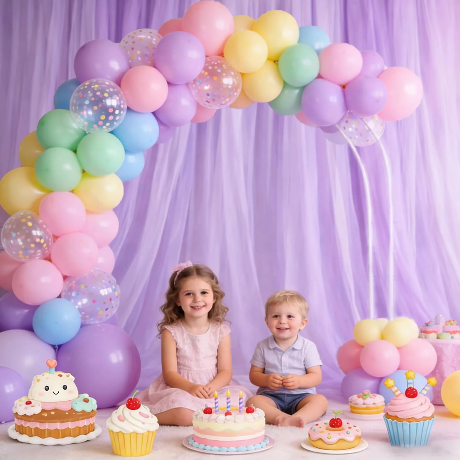 Pacchetto di palloncini - 60 Pezzi Rosa Gialli Verdi Viola Blu Palloncino, Palloncini Elio Confetti Per Ragazza Compleanno Bridal Baby Shower Gender Reveal Anniversario Fidanzamento, 12 Pollici