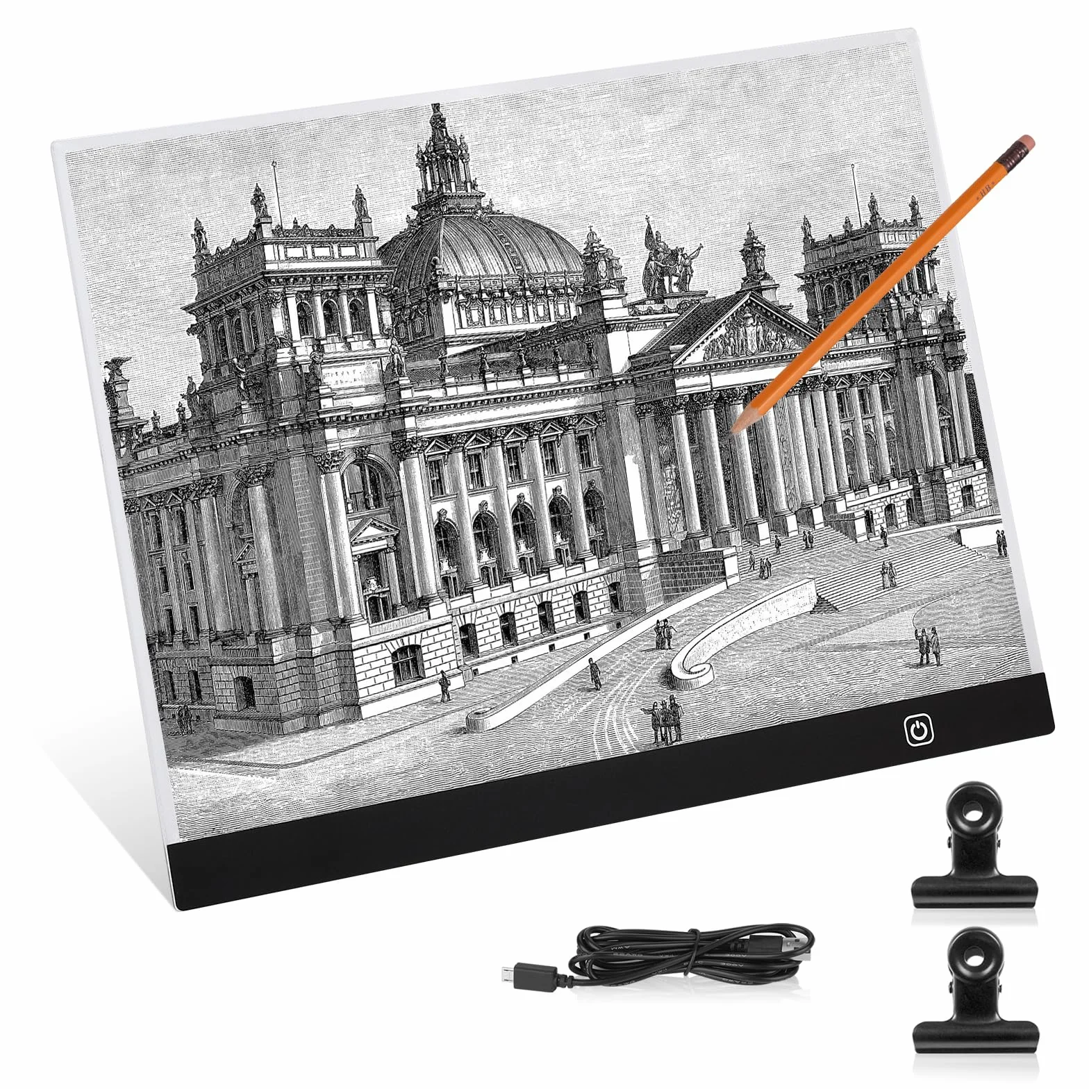 Lanvixo Tavoletta Luminosa A3 Tavolo Luminoso, Light Box con 3 Luminosità Regolabile Lavagna Luminosa Tavola da Disegno Ultra Sottile per Animazione Schizzi Pittura a Diamante 5D