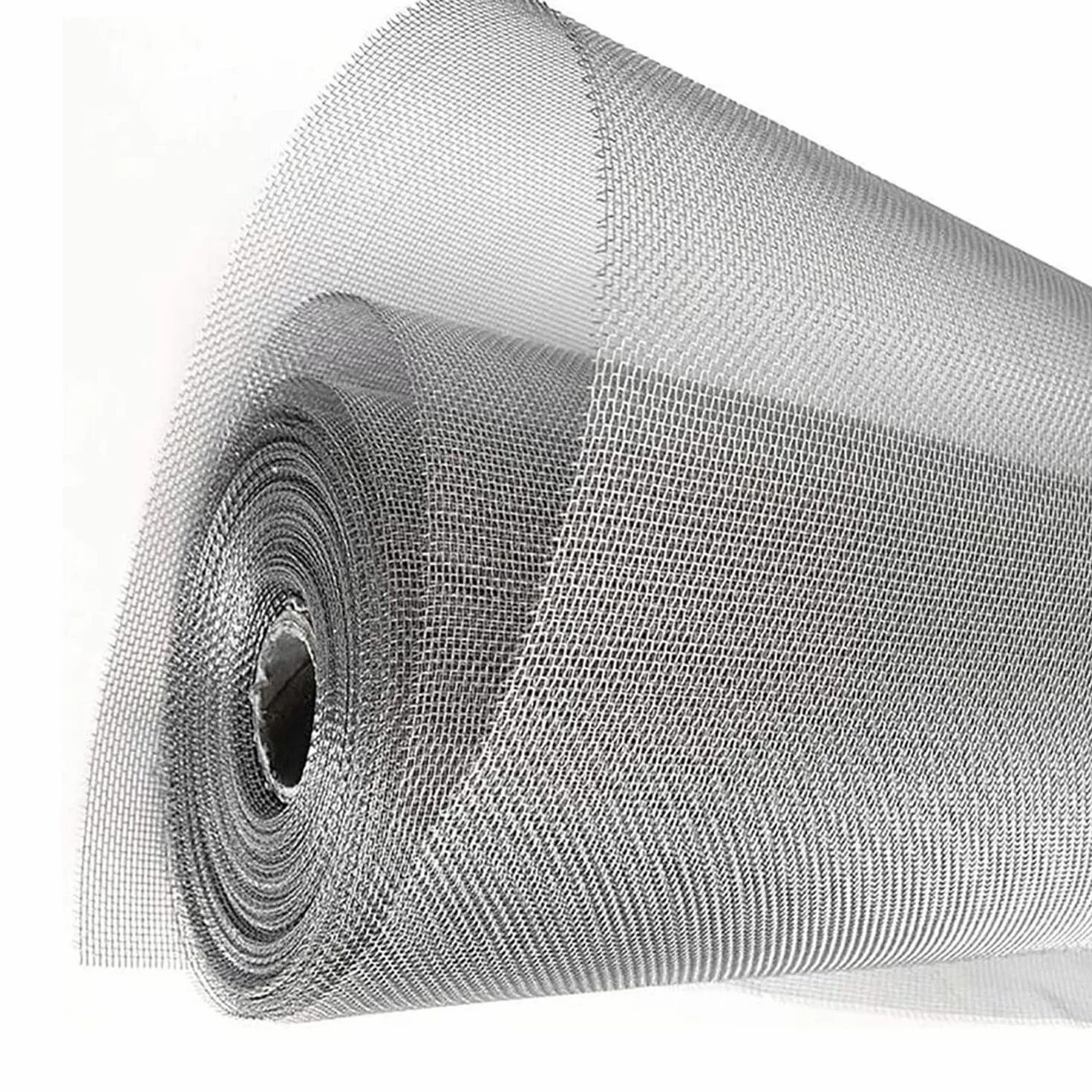 1 Rullo Rete in Acciaio Inox 12/24/40/80/200 Mesh Maglia in Rete Metallica Tagliabile Panno per Ferramenta Rete Filtrante per Ventole, Casa, Cucina, Giardino(Silver- 12 Mesh,1x1m)