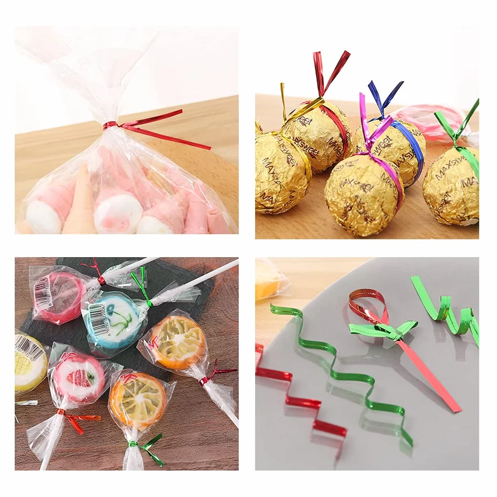 1600 Pezzi Cravatta a Torsione per Borsa per Alimenti Nastro per Cravatta Regalo Cravatta in Seta Avvolta nel Cellophane Utilizzato per Confezionare E Sigillare Sacchetti