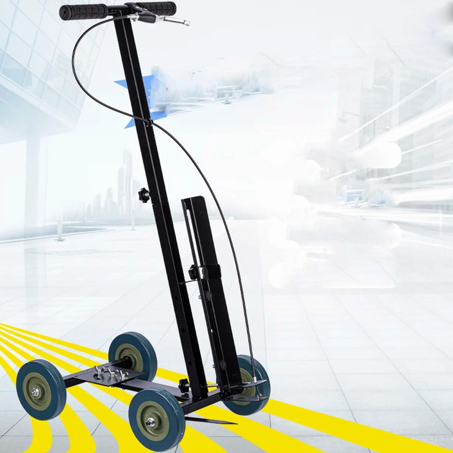 Linea di verniciatura regolabile per marcatura, spinta manuale per parcheggio stradale, stadio, magazzino, pavimento, facile da usare con 4 ruote