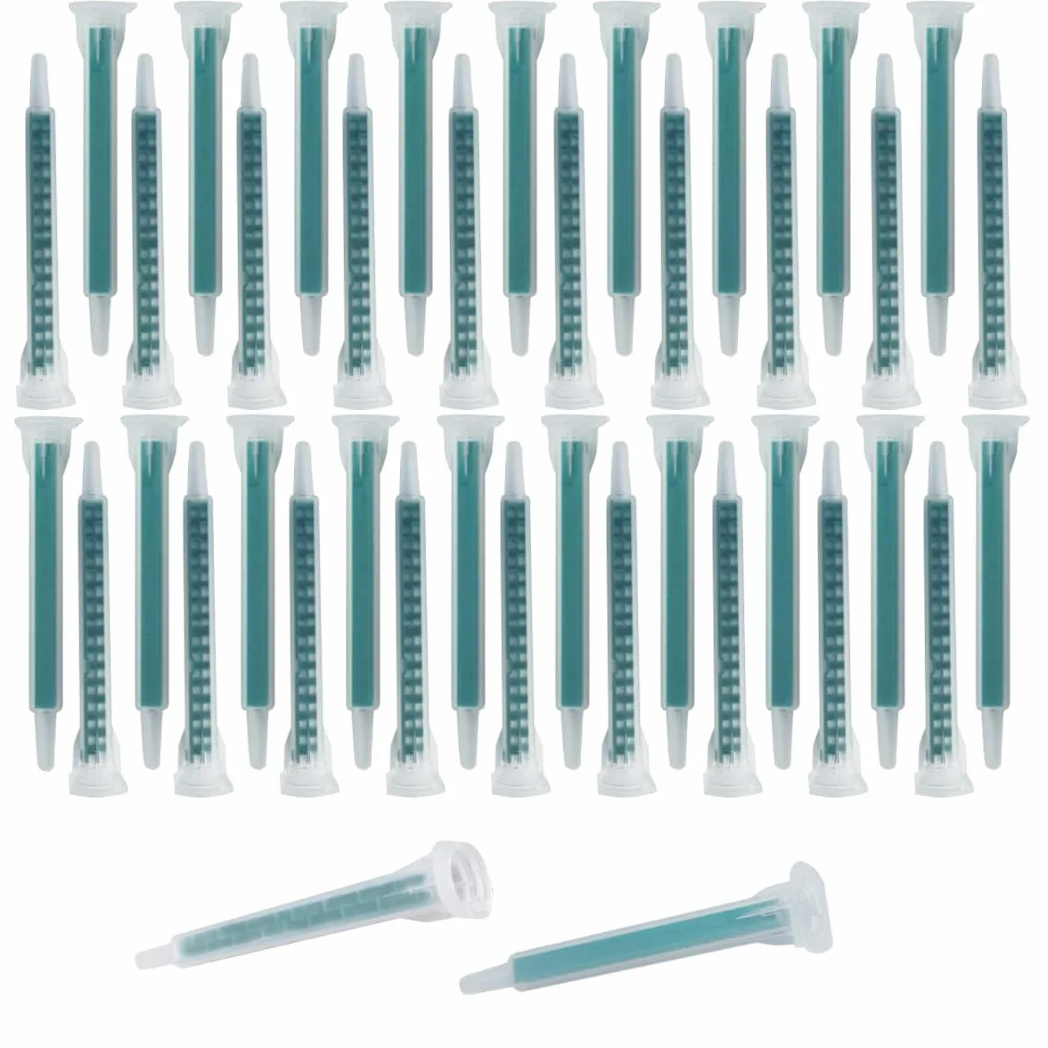 PIQIUQIU 50 Pezzi Ugello Miscelatore Epossidico Ugello Statico Cartucce Adesive Punta per 50 ml / 1,7 oz (Rapporto 1:1/1:2) FMA06-16