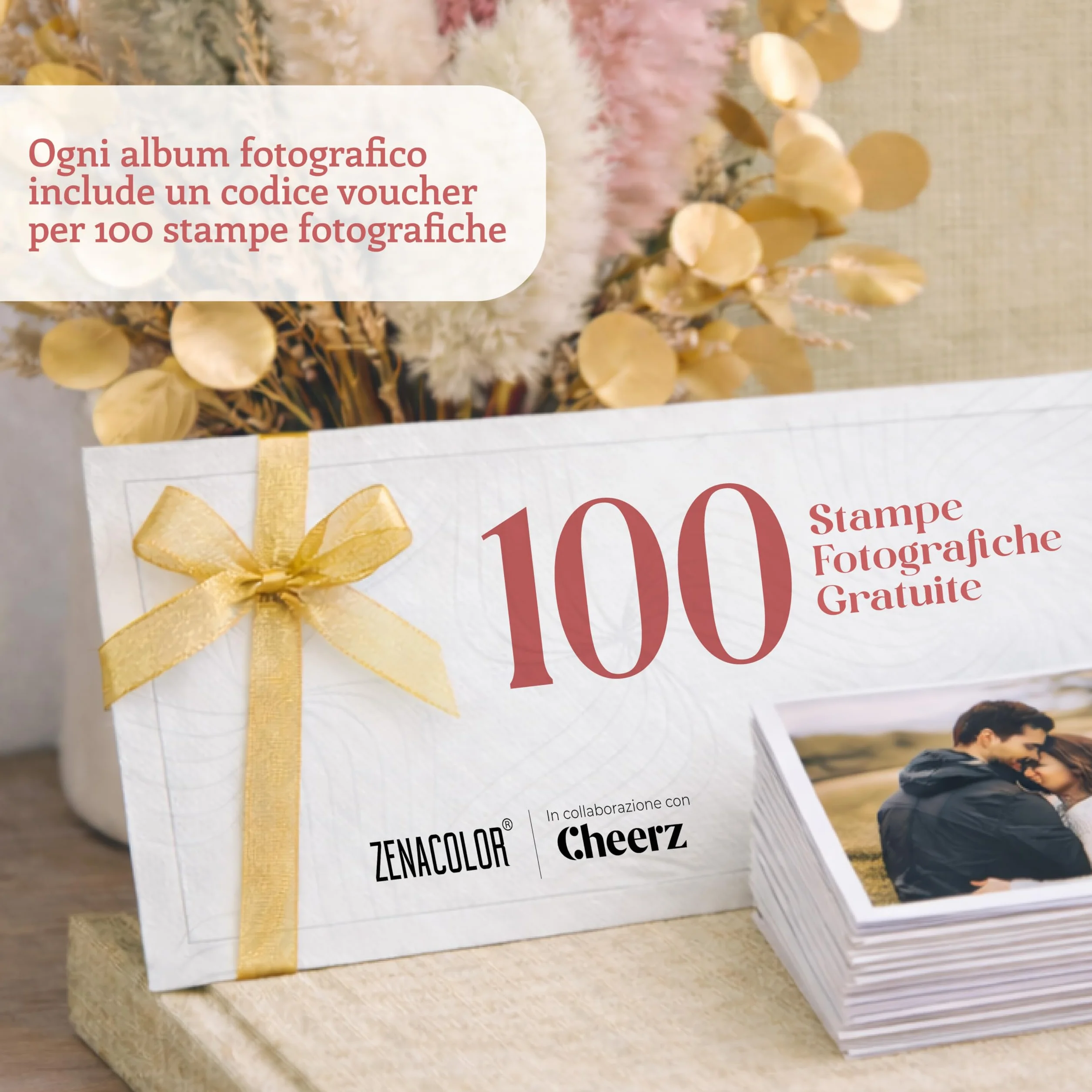 Zenacolor Album Fotografico fai da te - Scrapbook in Lino 30x30cm Beige - 100 Pagine & Spazio per 500 Foto