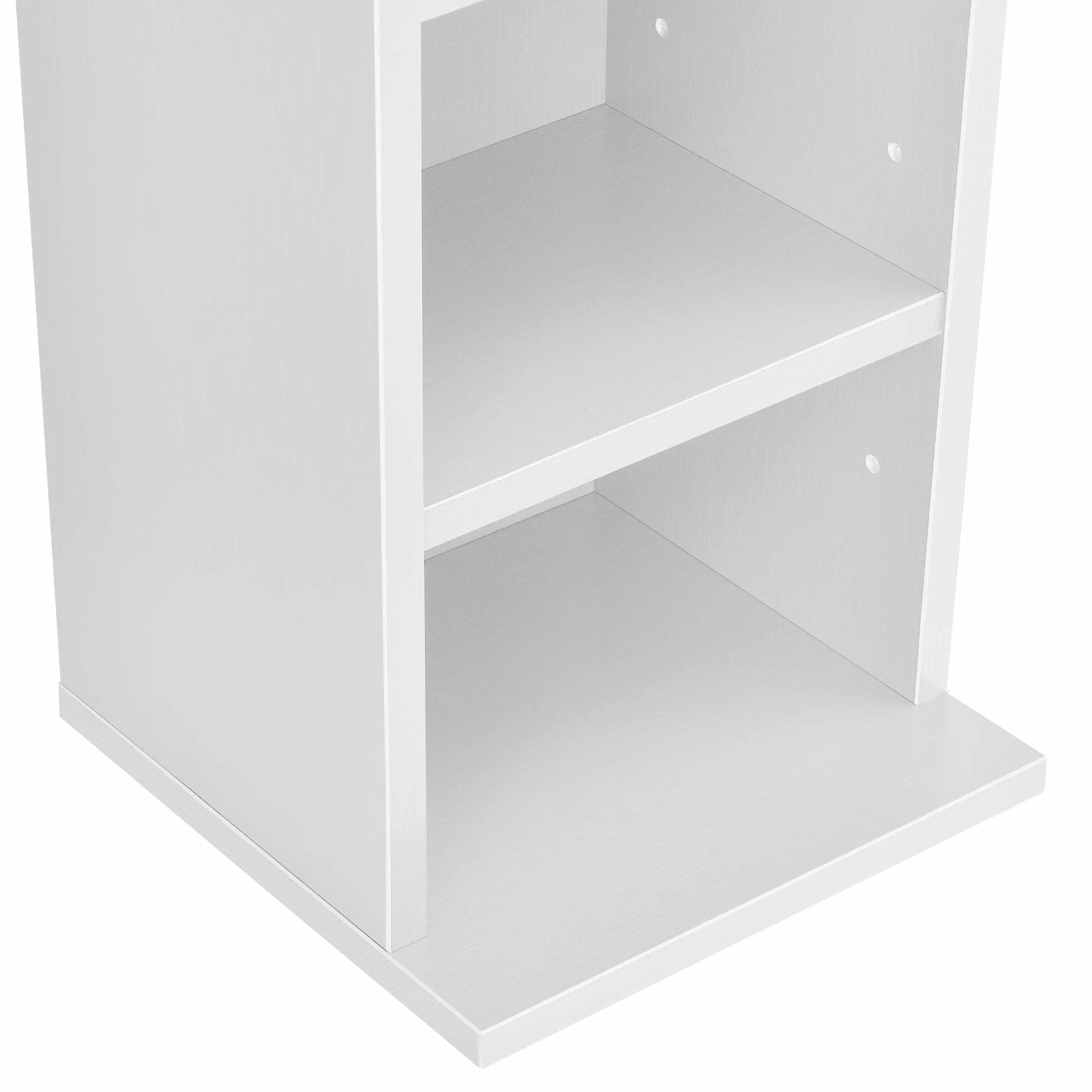 [en.casa] Scaffale a Colonna con 12 Scomparti per CD DVD e Oggetti Decorativi Mobile Alto Salvaspazio con Ripiani Regolabili in Altezza 175 x 20 x 20 cm Bianco
