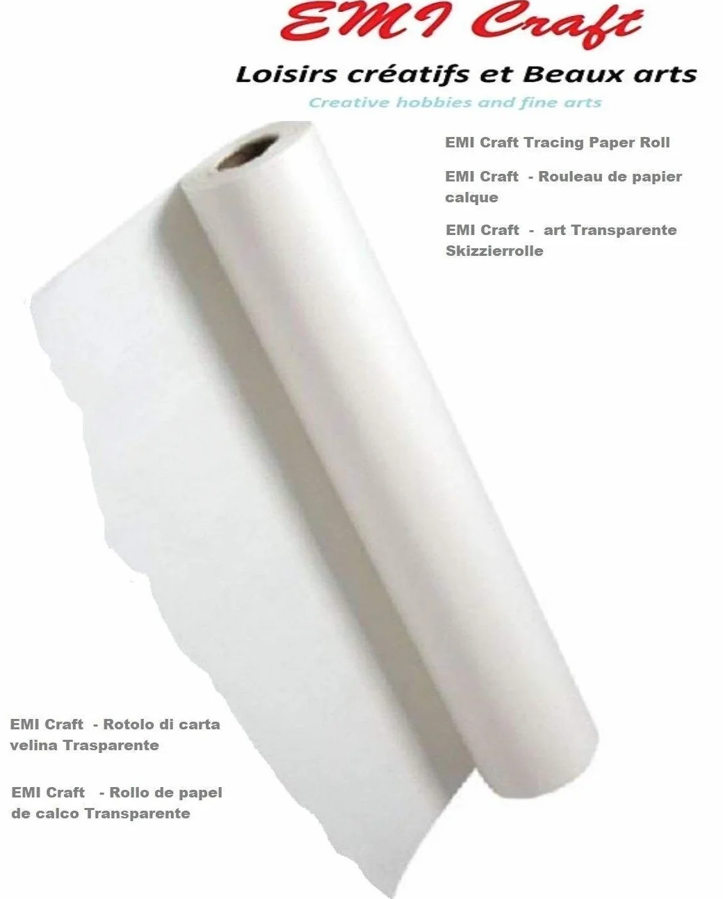 Rotolo da disegno, 40 g/m², 33 cm x 20 m, trasparente, 0,33 x 20 m, 40/45 g/m²
