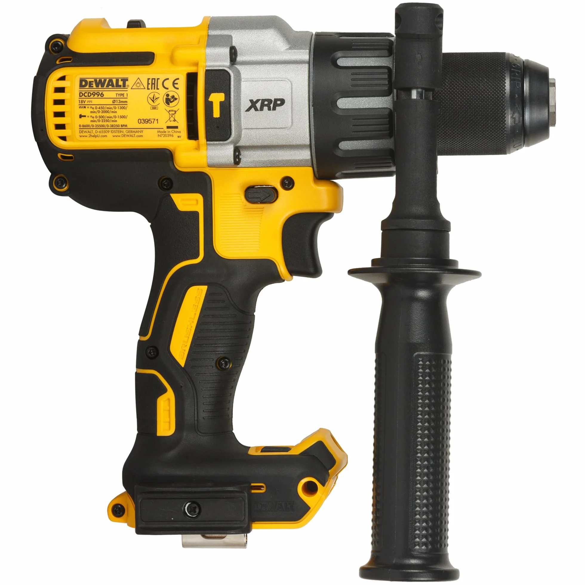 DeWalt DCD996NT-XJ Trapano con Percussione XRP 3 Velocità TSTAK Corpo Macchina Giallo Argento