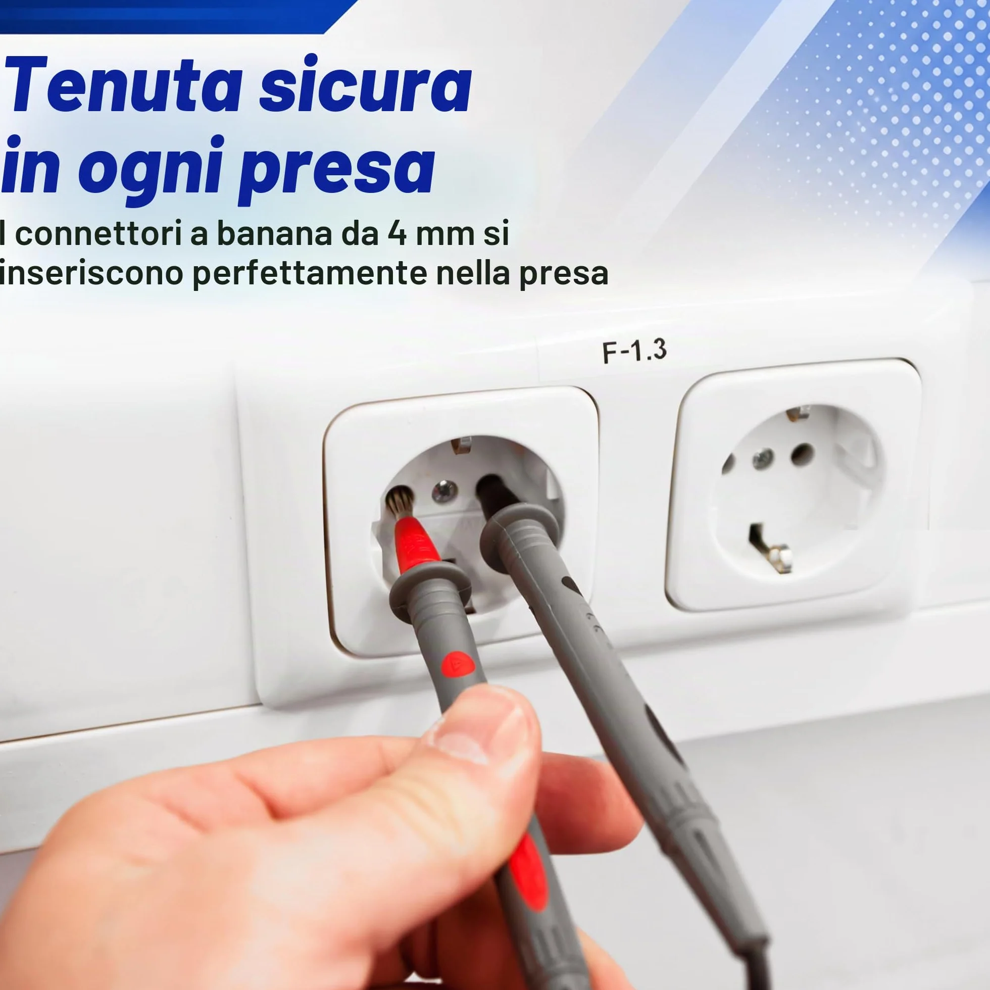 Peak Tech Puntali multimetro flessibile 120 cm 1000 V AC/DC 10 A Cat III/IV TKS 4