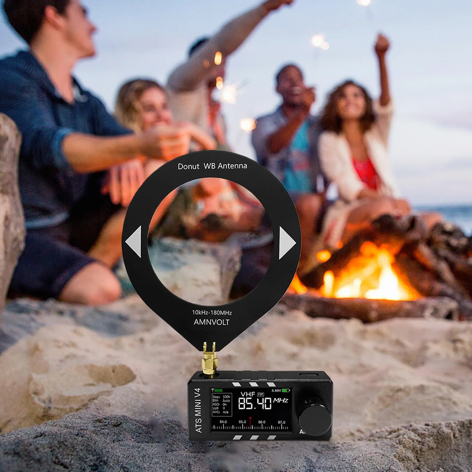 Ricevitore DSP portatile full-band mini radio V4 ATS con amplificatore cuffie e schermo IPS 1,9" per esterni