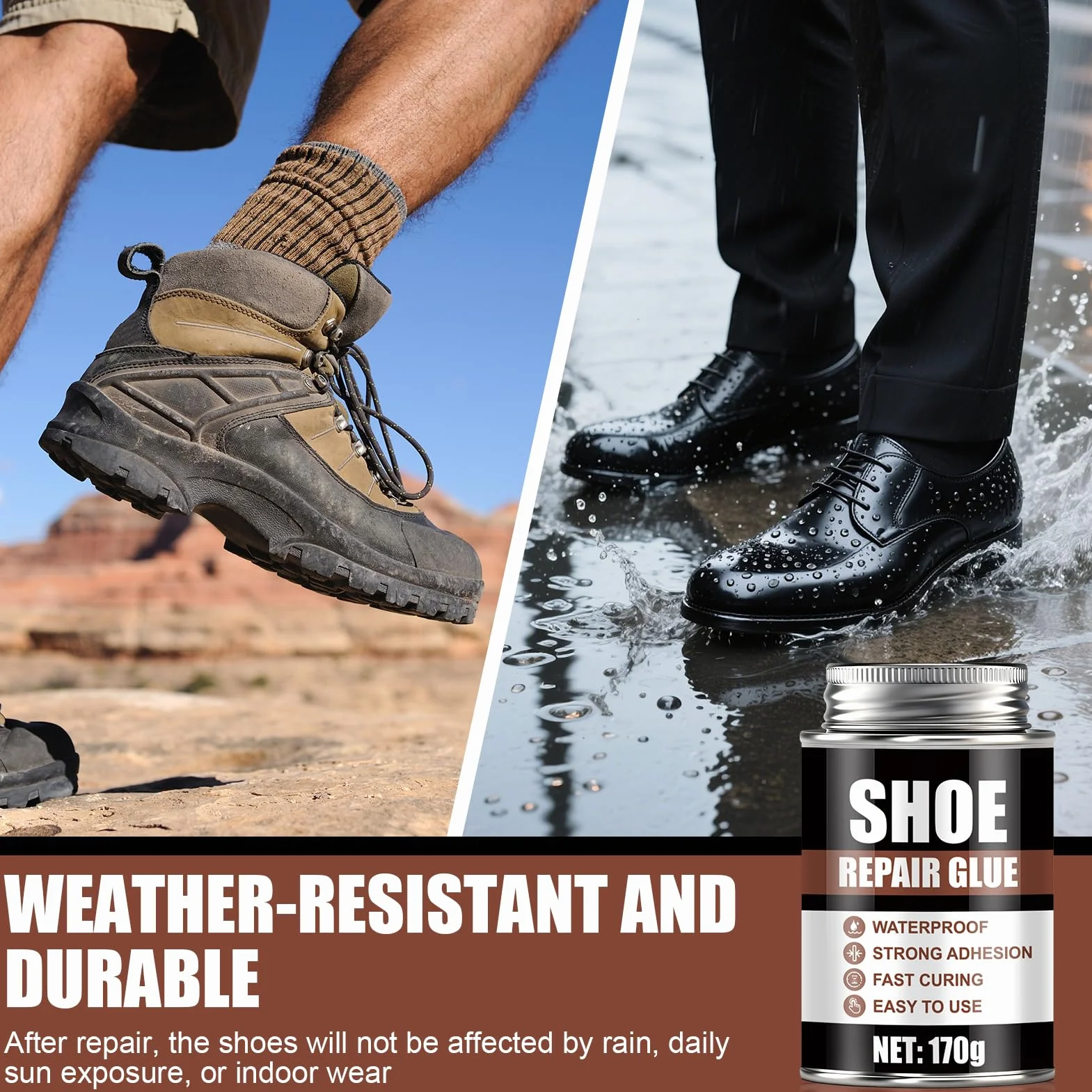 170g Colla per Scarpe Professionale, Colla Scarpe, Colla perScarpe, Altamente Flessibile, Impermeabile, Resistente All'usura, Adatto per Riparare Tacchi Alti, Scarpe da Ginnastica, Stivali