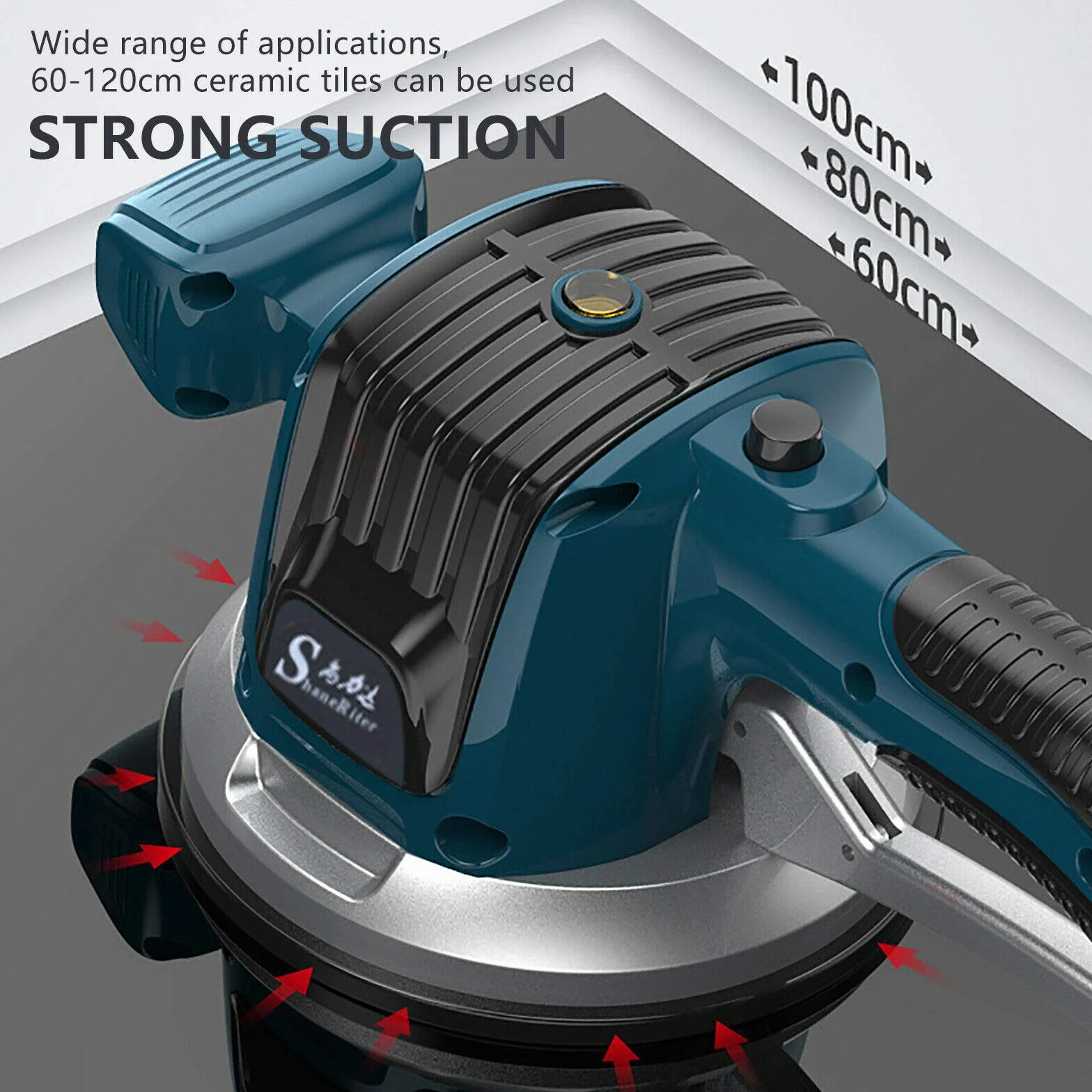 Macchina automatica per piastrellatrici, macchina elettrica per piastrelle, 12000 giri/min, 6 marce, regolabile, vibratore ad alte prestazioni, ventosa 100 kg, per pavimenti e piastrelle da parete