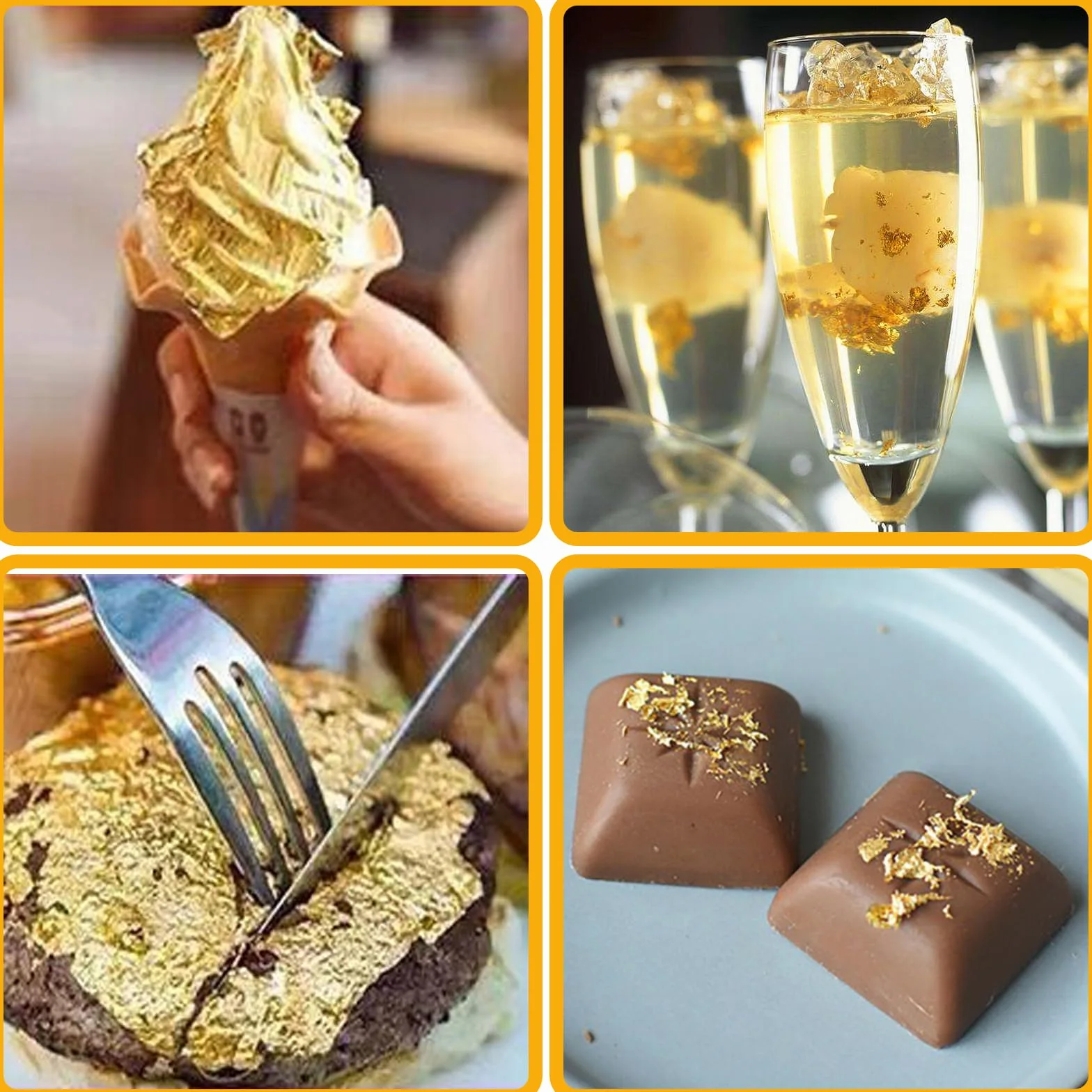 2 Bottiglie Oro Commestibile, Oro Alimentare Scaglie di Foglia d'oro Raffinata, Foglie Pellicola Dorata Commestibili Perfette per Decorazione di Torta Dessert Alimentari Vino Bevande Maschere Manicure