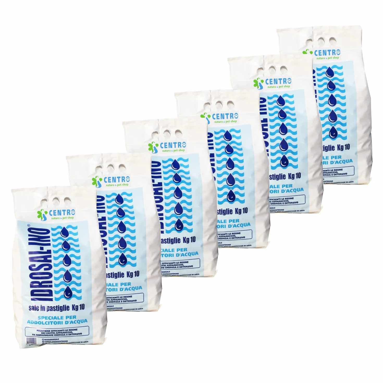 Idrosal 6 Sacchi di Sale in Pastiglie 10kg Speciale per Addolcitori e Depuratori d'Acqua Puro al 99,9%