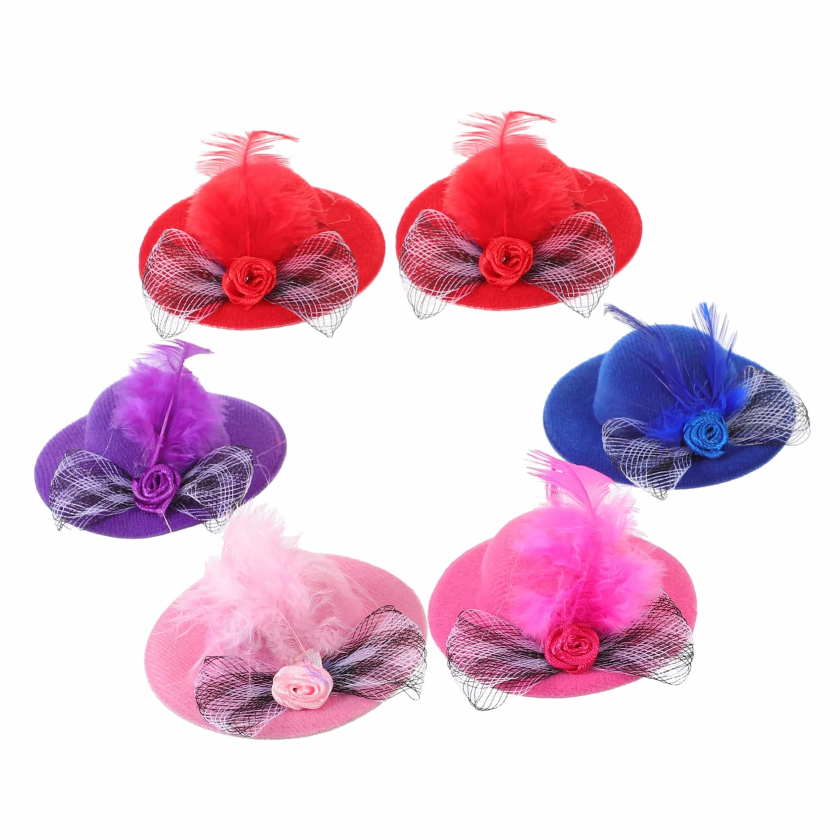 VICASKY 6 Cappelli Mini per Bambole da 6 Pezzi, Leggeri e Delicati, per Artigianato Fai da Te e Decorazioni Bambole