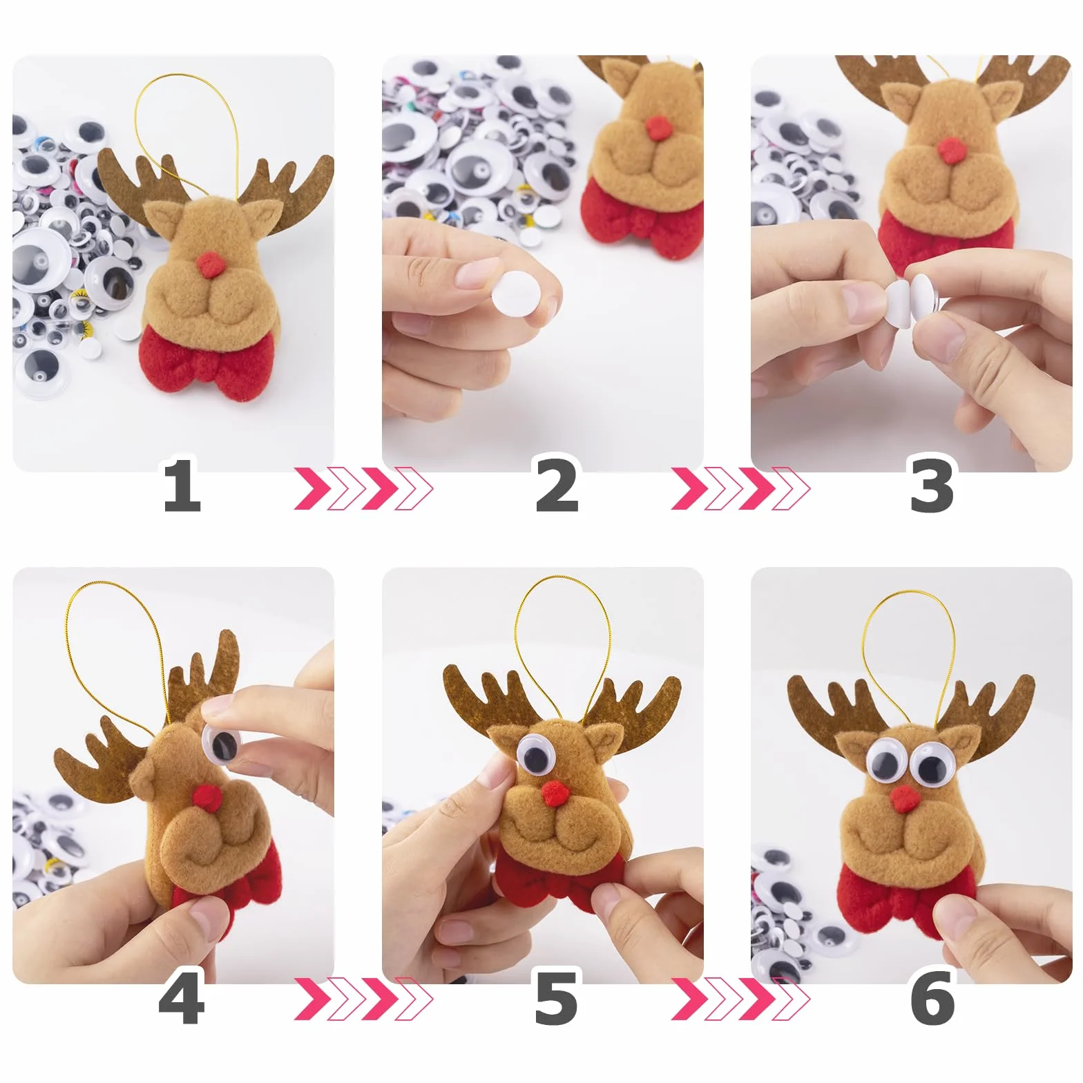 Carehabi 1200 Pezzi Occhi Mobili Adesivi Giocattolo Autoadesivi per Fai da Te Scrapbooking Accessori