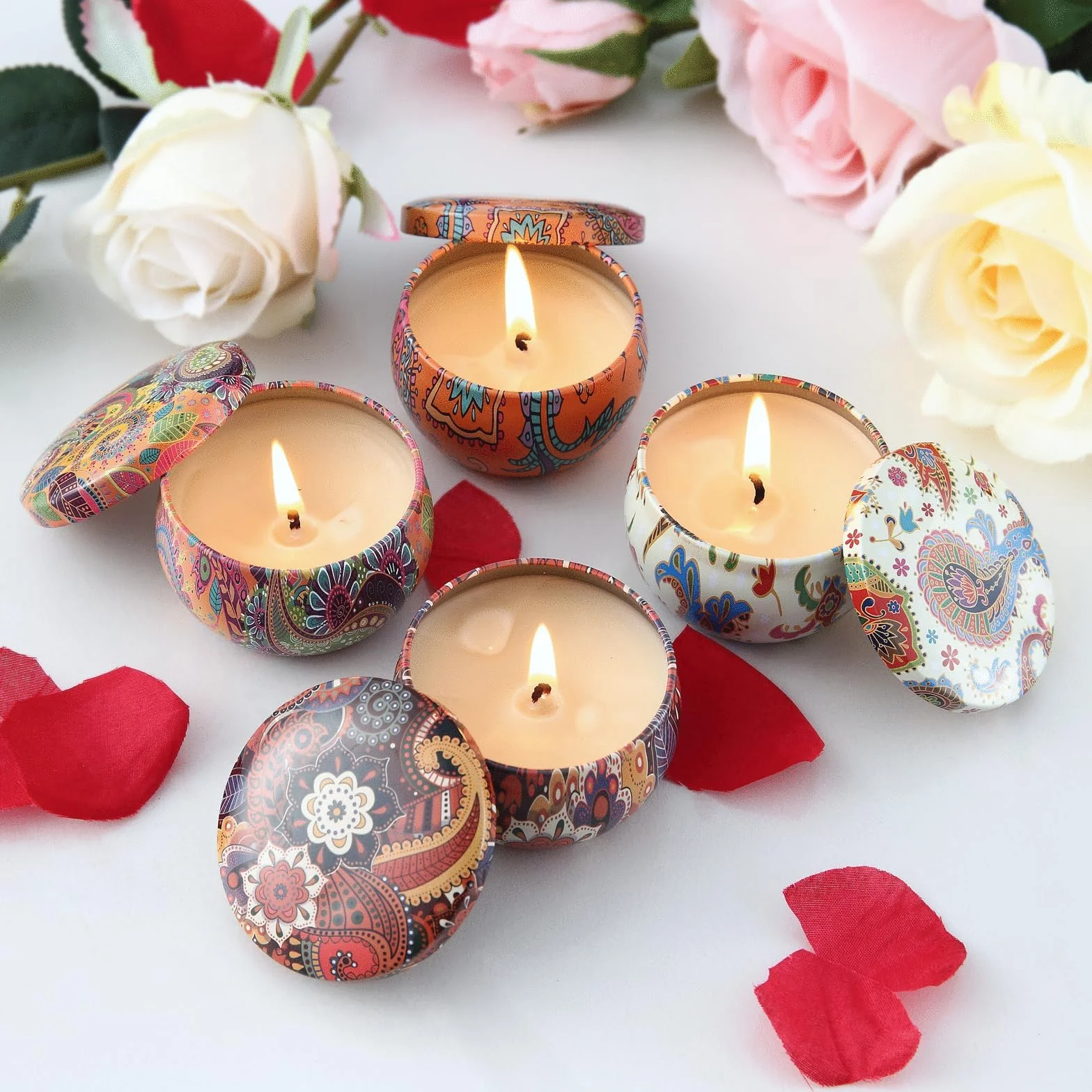 GiftPot Kit per la Fabbricazione di Candele, Set Regalo fai-da-te con 480g di fiocchi di cera d'api, 4 Oli Essenziali, 50 Stoppini e 2 Stampo per Candele, ideale per Principianti