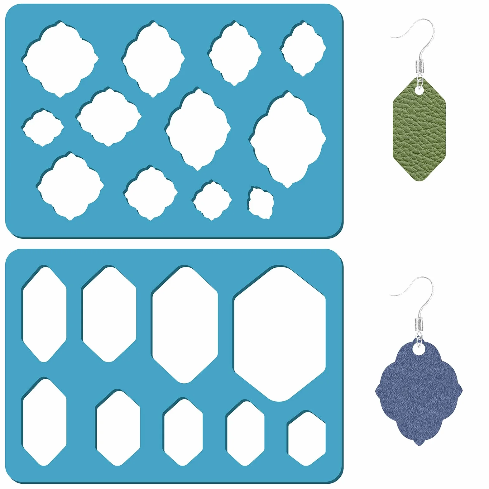 GORGECRAFT 2 Stili Modello di Forma di Gioielli Stencil Geometrico Orecchini Esagonali Creazione di Modelli Geometria Riutilizzabile Stencil Taglio Acrilico per Braccialetti Orecchini Creazione