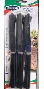 GNALI COLTELLI TAVOLA 6PZ Nero