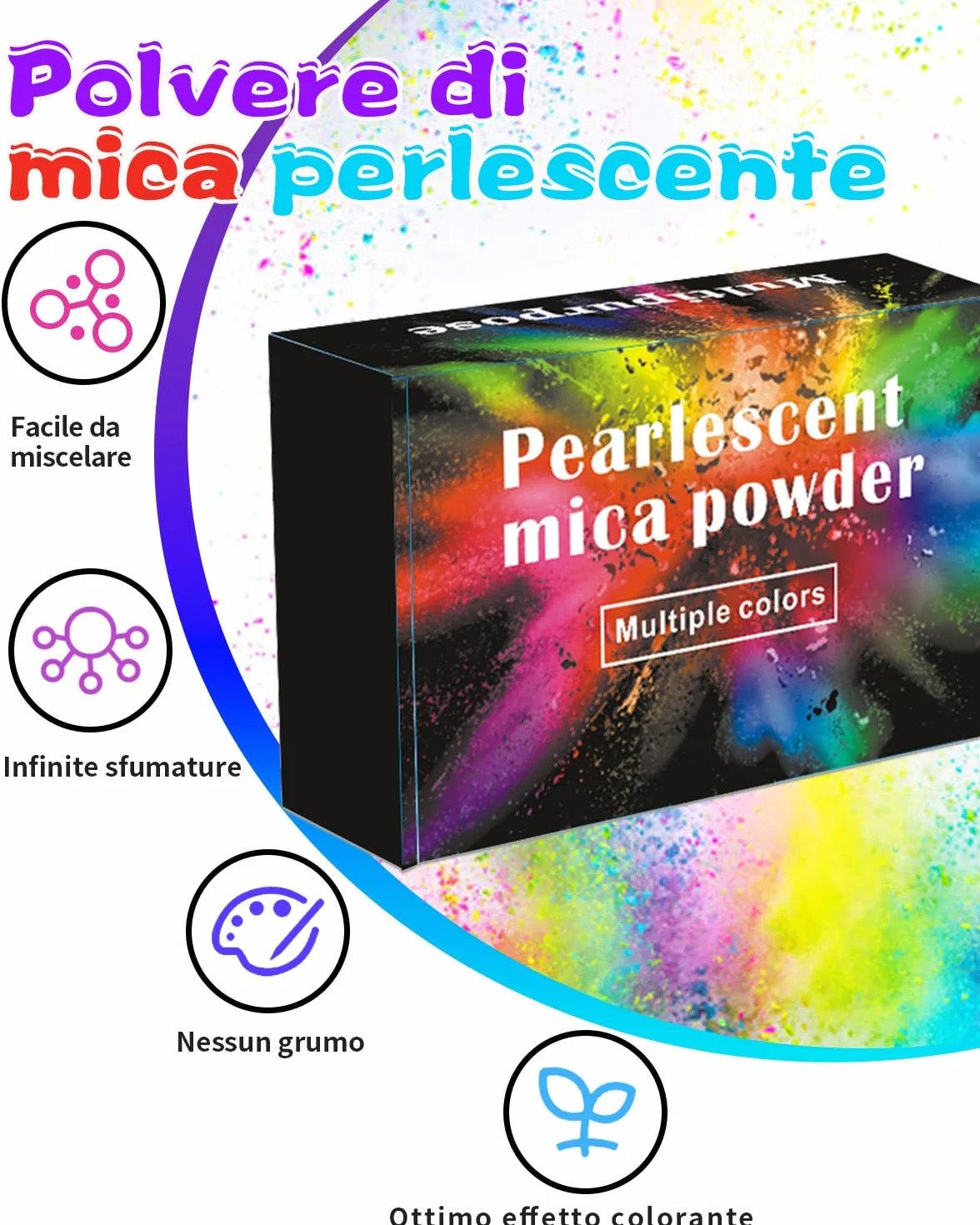 Polvere di Mica, 36 Colori Polvere Pigmento Perlato per Resina Epossidica, 3g/Confezione Set di Pigmenti Perlati per Saponi, Bombe da Bagno, Candele, Artigianato, Smalti per Unghie