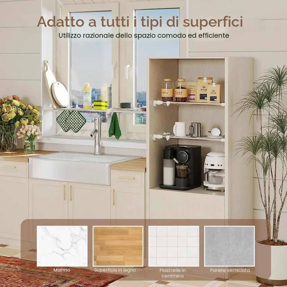 Hershii Scaffale Dell'armadio Regolabile Divisorio per Guardaroba Rack di Stoccaggio Cremagliera