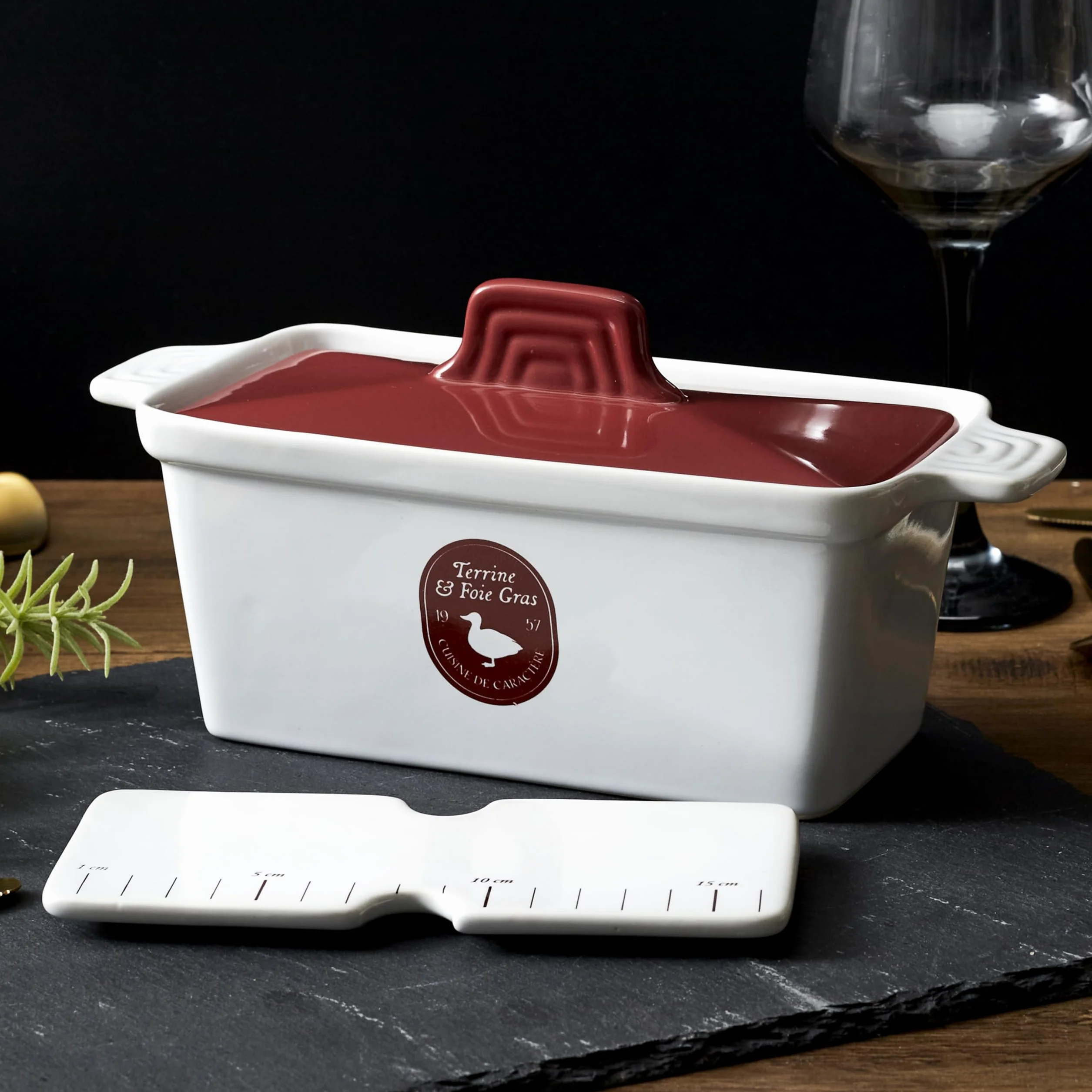 Vaschetta per foie gras in ceramica con pressa 25,5 x 11 x 27 cm Colori assortiti