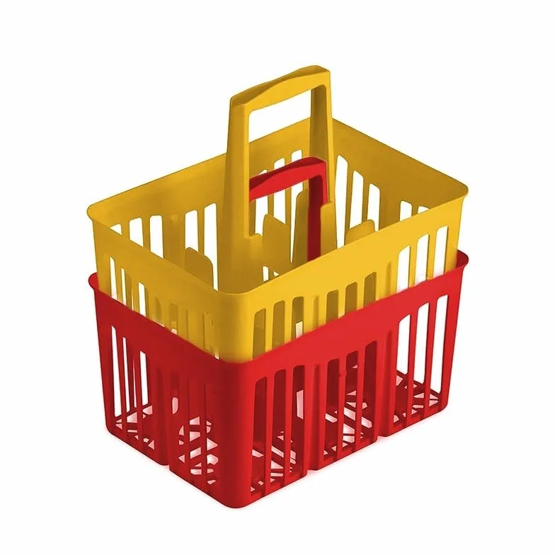 VIRSUS Portabottiglie in Plastica 31x22x35 cm 6 Scomparti Impilabile con Manico Rosso