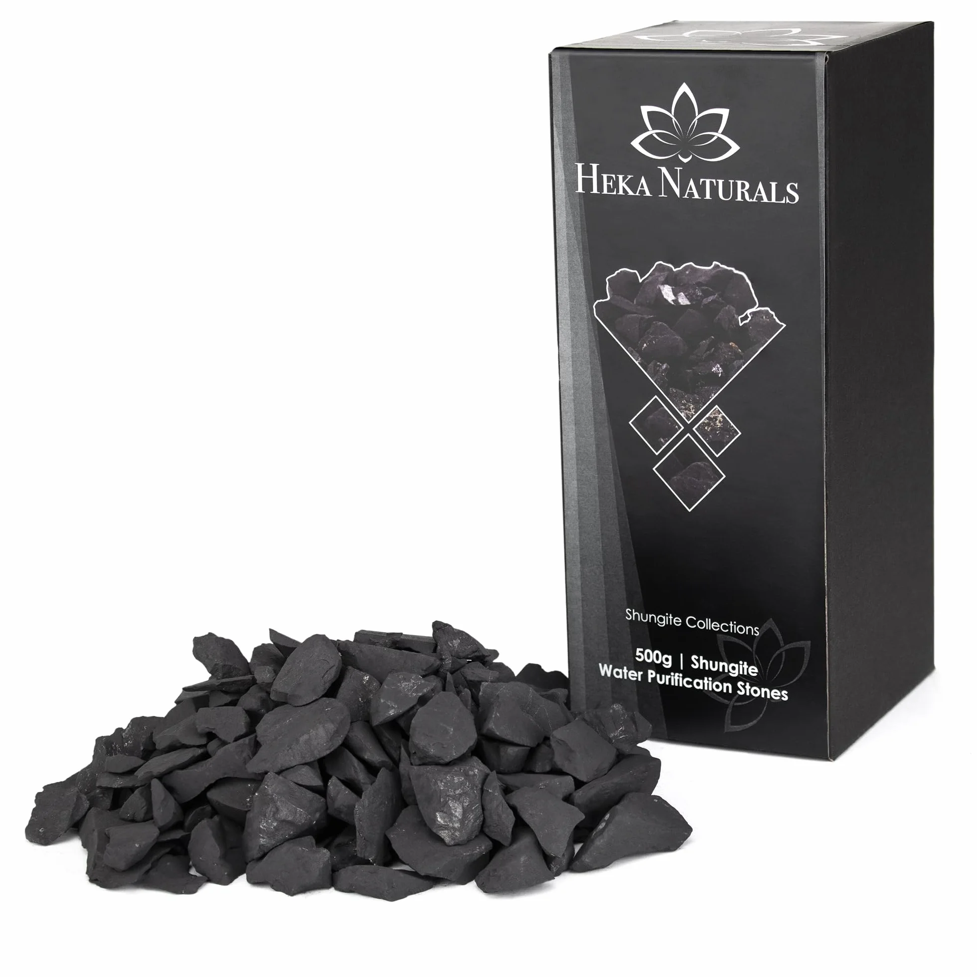 Heka Naturals Shungite Frammenti 500g Purificazione Acqua Cristalli