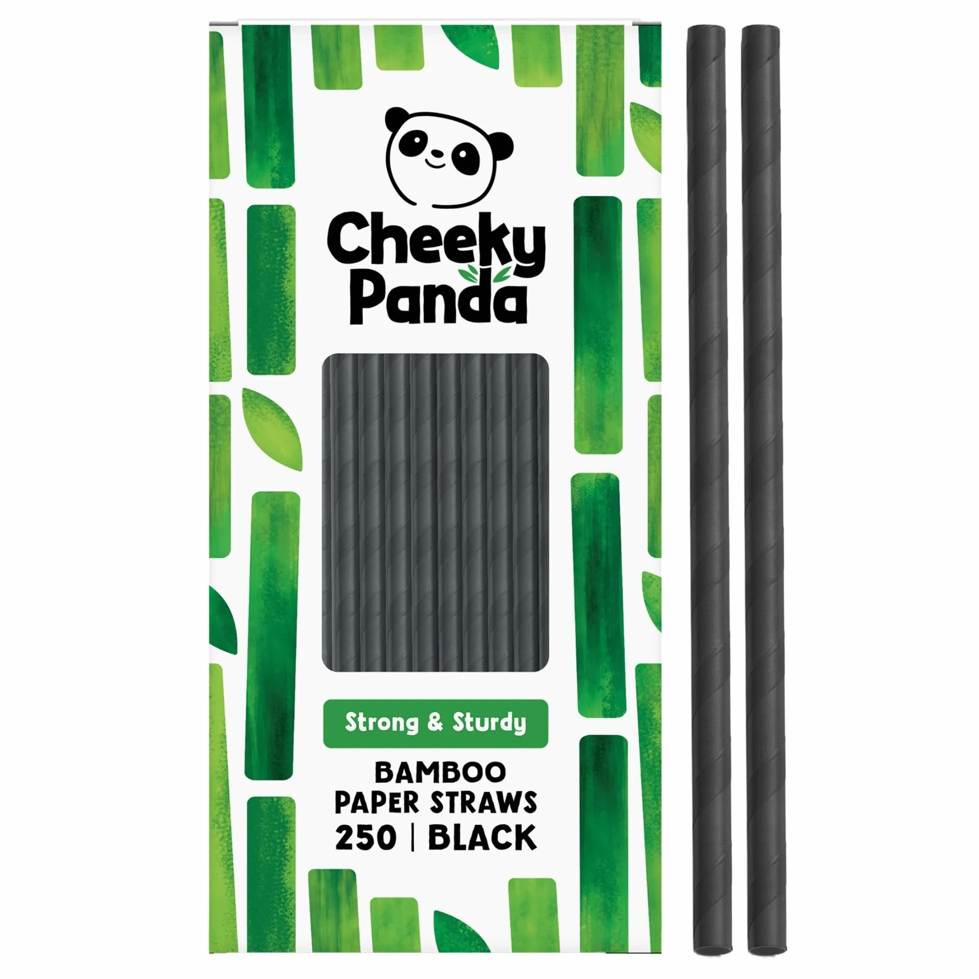 The Cheeky Panda Cannucce Nere di Bamboo 250 Pezzi 200mm