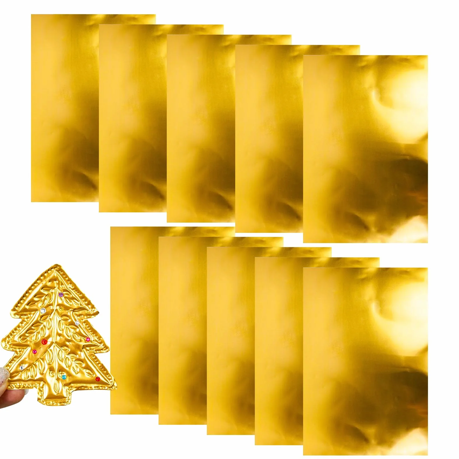 Fogli Di Lamina Per Sbalzo, 10 Pezzi 0.07mm Di Spessore Forniture Per Progetti Artistici, Fogli Di Alluminio Per Progetti Artistici, per Pittura Incisione Montaggio Lavorazione dei Metalli