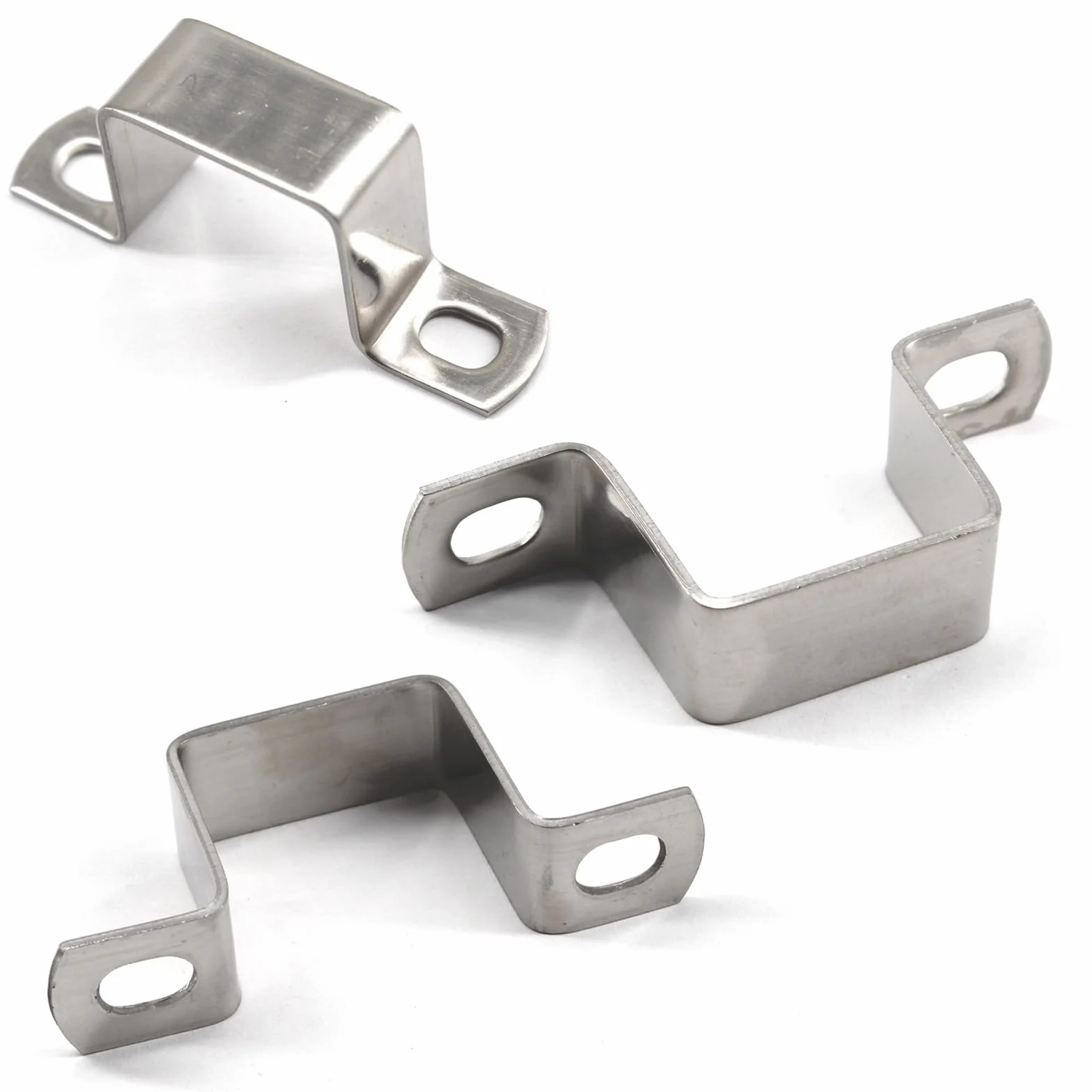 Supporto per tubo quadrato a forma di U, 30 x 30 mm, in acciaio inox 304, con viti autofilettanti in acciaio inox, 10 pezzi
