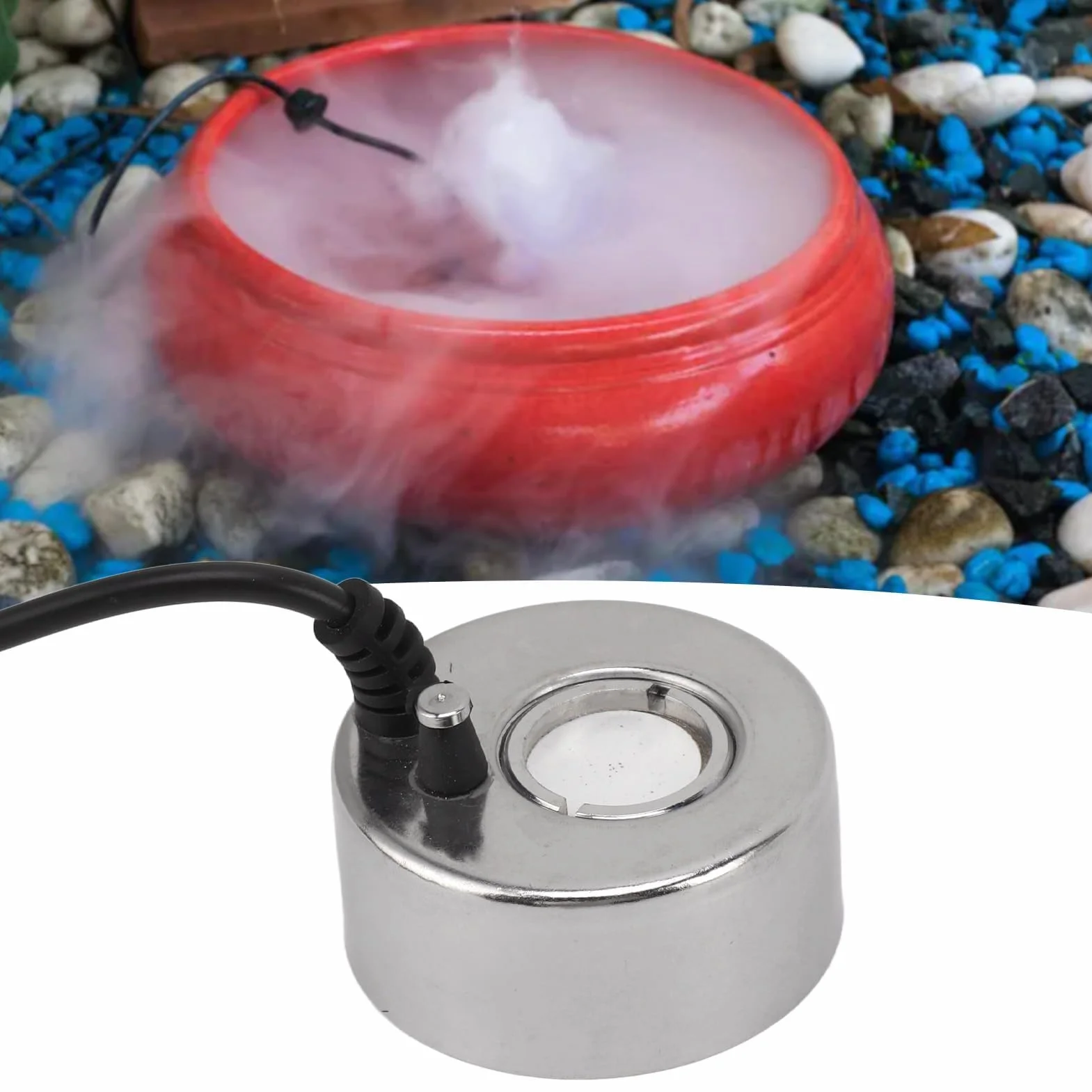 Nebulizzatore ad ultrasuoni in Alluminio DC 12V per Terrario Fontana Umidificatore