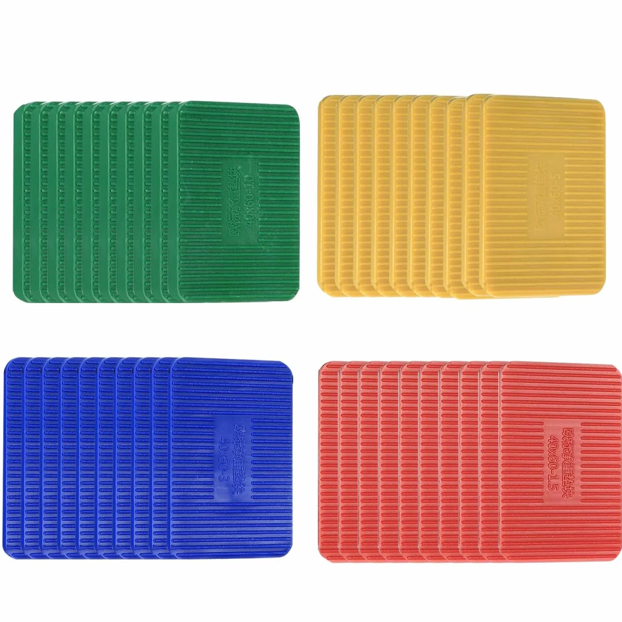 40 Pezzi Spessori In Plastica, Distanziatori In Plastica Da 40x60 mm, Set Di Distanziatori Per Imballaggio Per La Posa Di Piastrelle, Livellamento Di Pavimenti Installazione Di Finestre