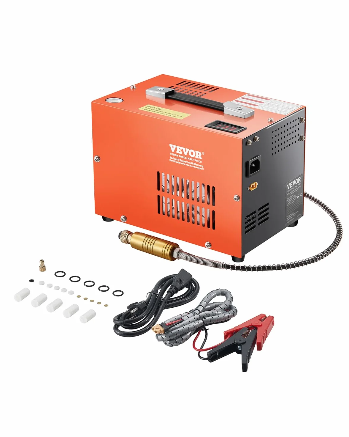 VEVOR Compressore d'Aria PCP, Compressore per Fucile ad Aria Compressa PCP 30 MPa con Convertitore Integrato e Sistema di Raffreddamento a Ventola Integrato, Bombole di Paintball con Arresto Manuale