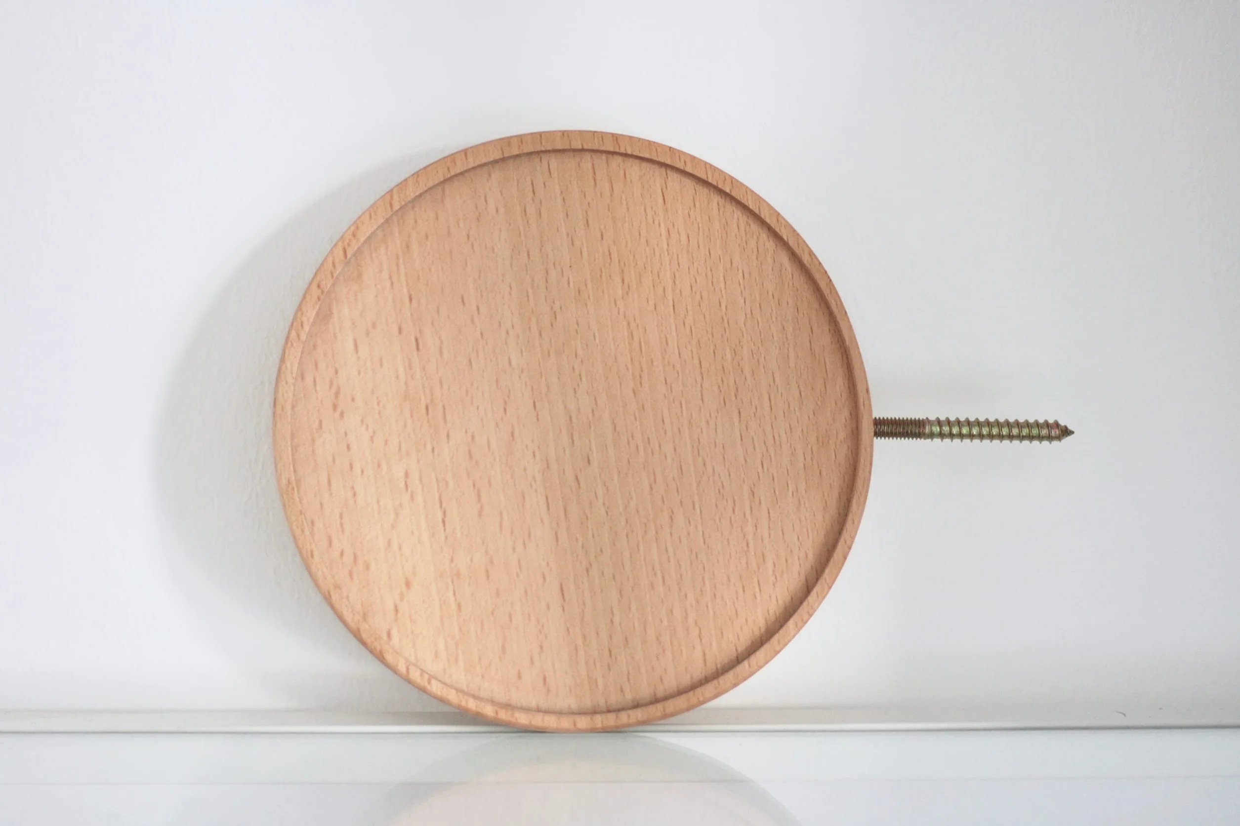 Coracle - Scaffali da Parete Rotondi galleggianti, Decorazione per Pannelli di Legno, per Foto, Piante, Candela, Esposizione, Design Moderno, Confezione da 2 (Diametro Ø15 cm)