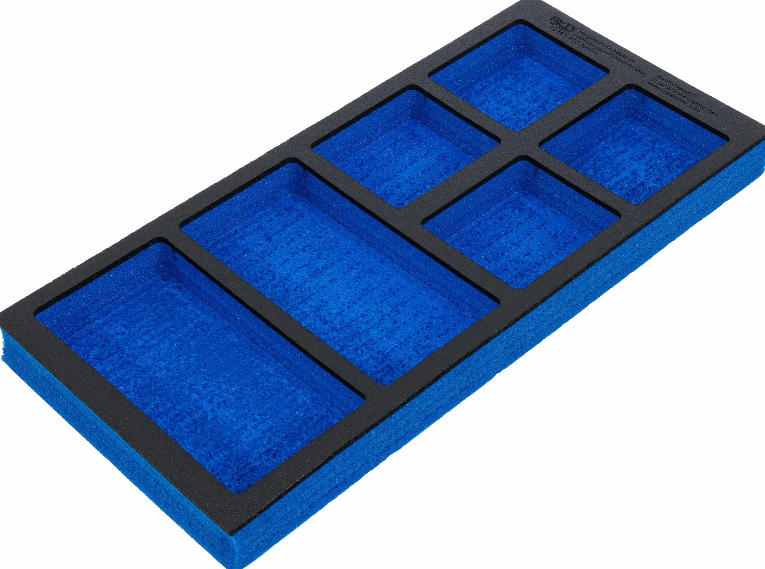 BGS 74361 | Modulo per carrelli portautensili 1/3, vuoto: 6 vani | 408 x 189 x 32 mm