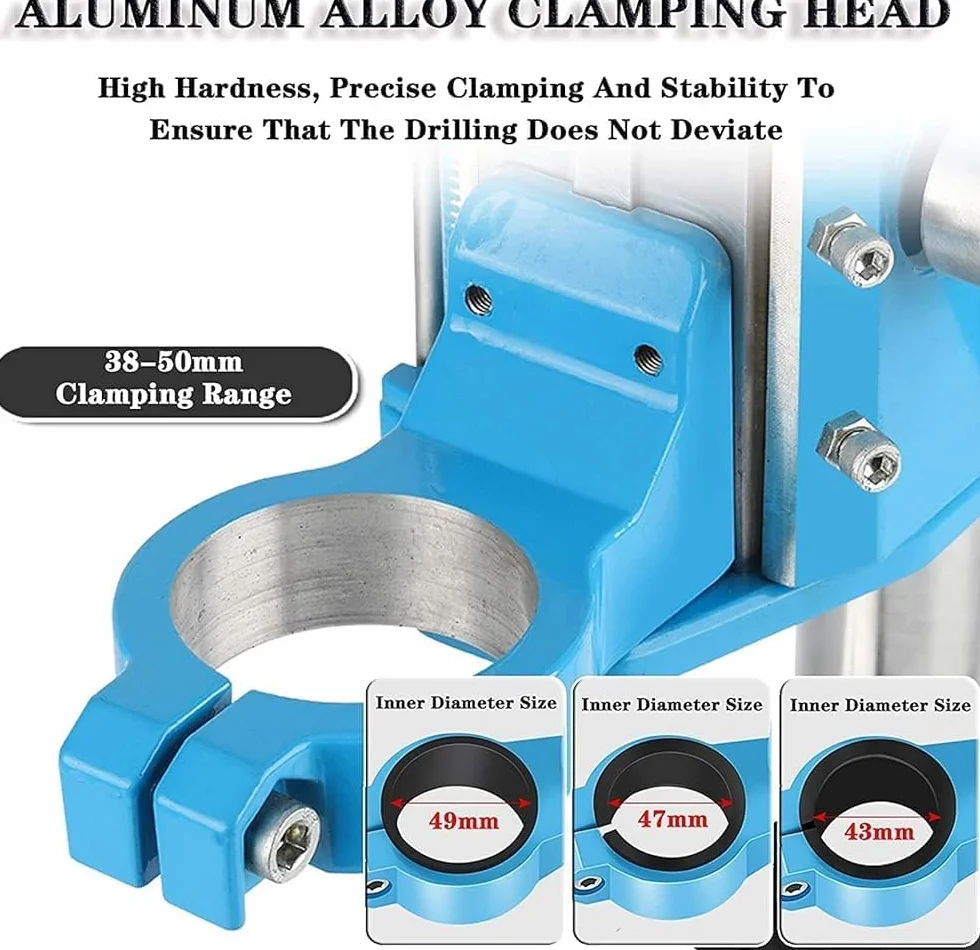 Supporto professionale per trapano a colonna ispessita Base in alluminio pressofuso 38-50mm Campo di serraggio Corsa 80mm per perforazione accurata