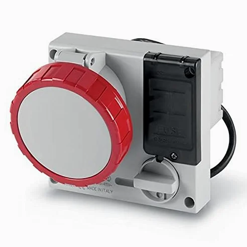 Scame omnia - Base/s ip67 3 poli+neutro+terra 32a 346-415v portafusibile