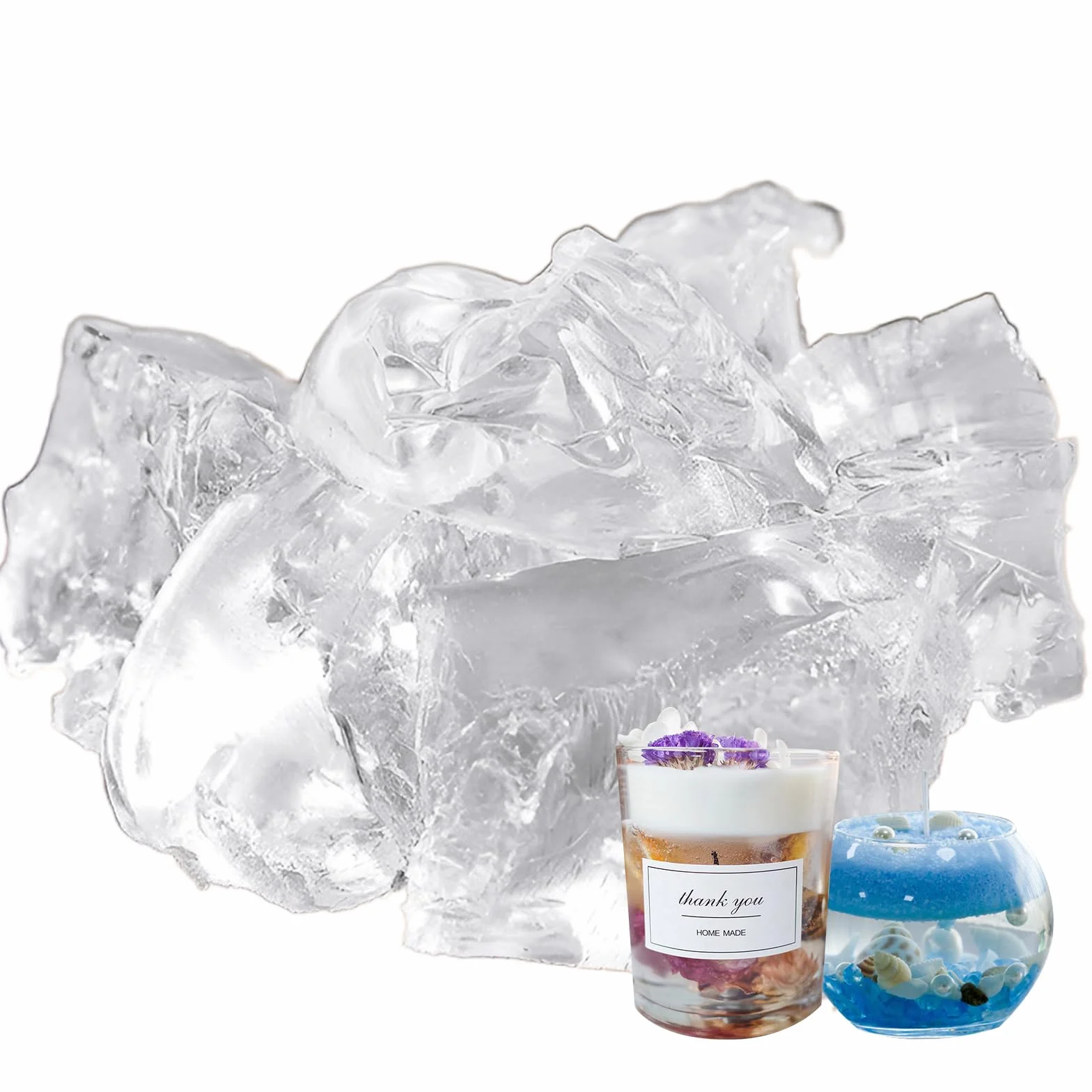 Cera Gel Trasparente per Candele Cera di Gel per Creazioni Artigianali e Decorazioni - 400g