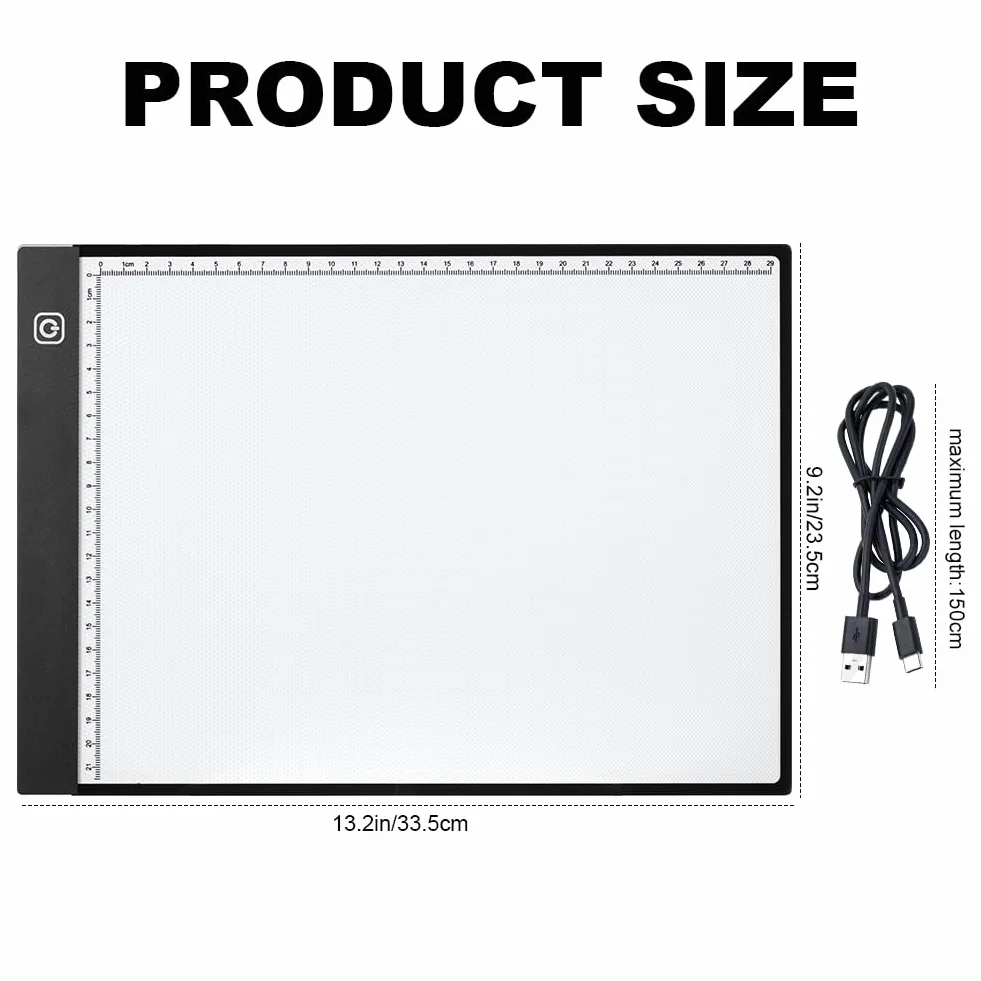 AUAUY A4 Tavoletta Luminosa per Disegnare, Ultrasottile Lavagna Luminosa, Scatola luminosa a LED, con Luminosità Regolabile, per Animazione,Schizzi,Progettazione,Pittura a Diamante 5D