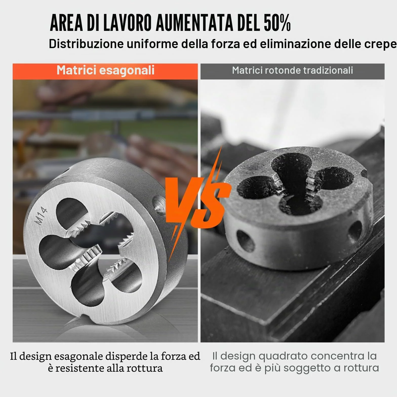 VEVOR Set di Filiere Maschi Utensili per Filettatura Misura Metrica M2-M18 110 Pezzi in Totale, Set per Rubinetti Matrici in Lega di Zinco Utensili per Filettature in Valigetta, Set Rubinetti Chiavi