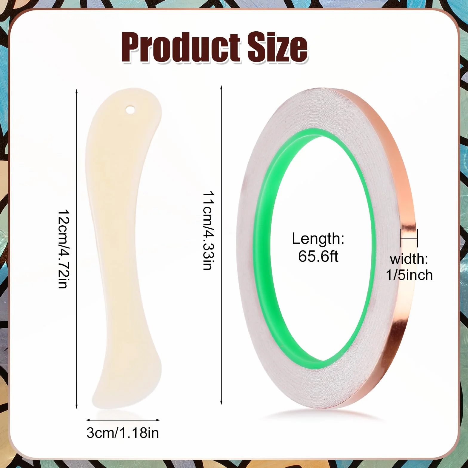 NQEUEPN 2pz Kit Nastri Lamina Rame per Vetrate Colorate, 5mmx20m Nastro Biadesivo Conduttivo con Raschietto Plastica Forniture per Schermatura EMI Riparazioni Elettriche Silenziatori per Chitarra
