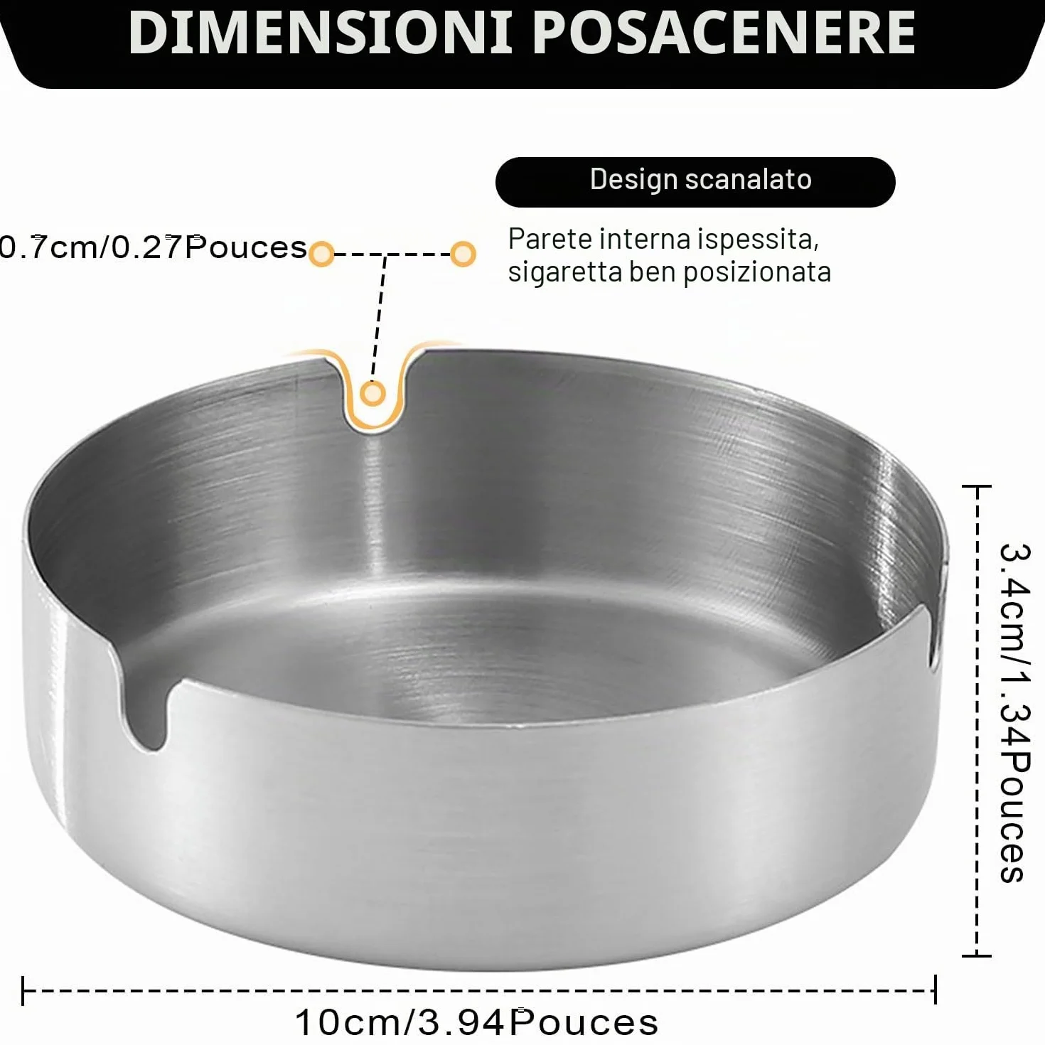 LATRAT Posacenere Esterno 10 Pezzi Antivento Inossidabile 10 cm