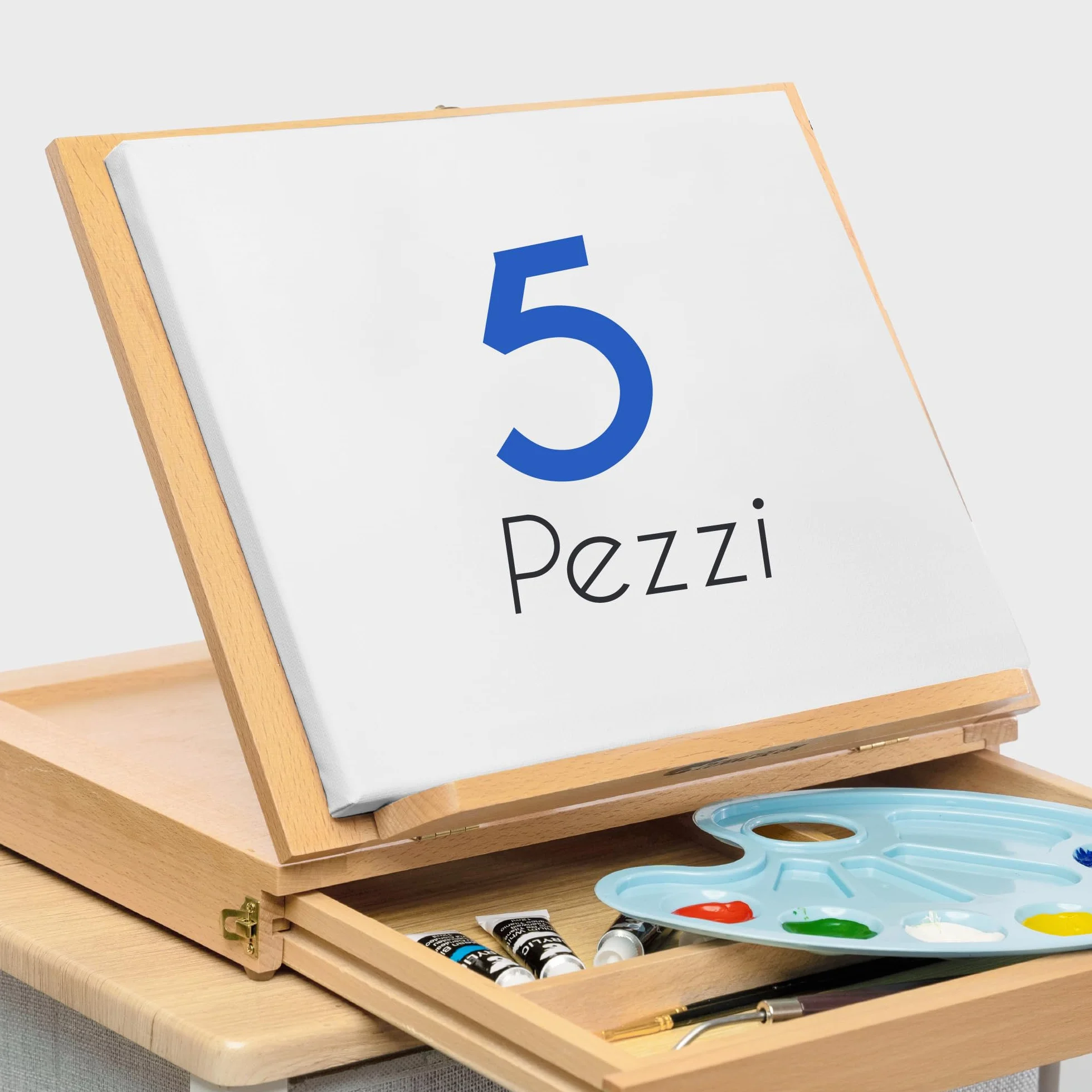 Zenacolor Set di 5 Tela per Dipingere 50x70 - Telaio di Legno 100% Cotone 340GSM - Tele per Dipingere per Colori Acrilici Pittura, Ad Olio, Tempera - Canvas Grandi Dimensioni per Artisti
