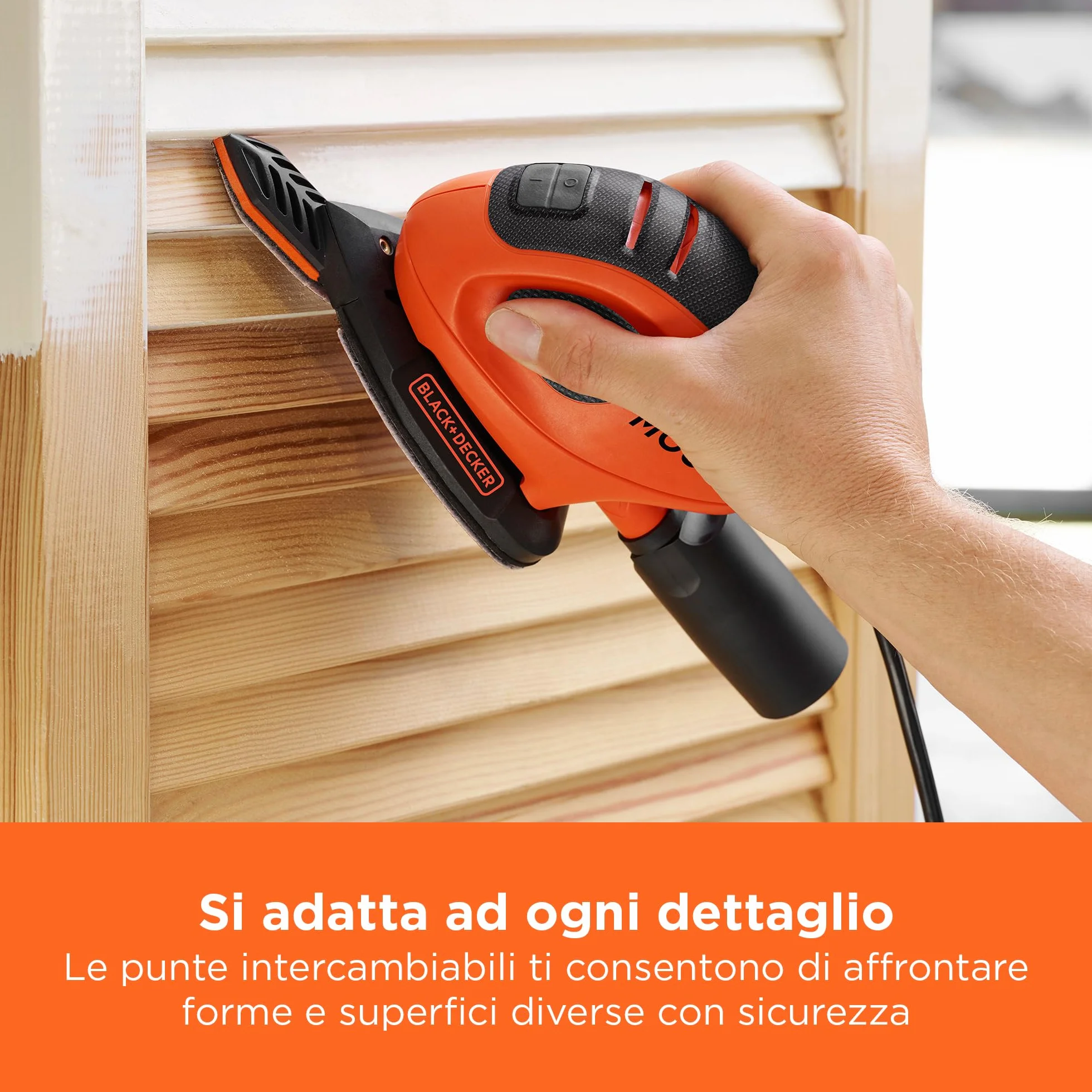 BLACK+DECKER BEW230BCA-QS Levigatrice compatta 55W con 10 accessori e borsa trasporto