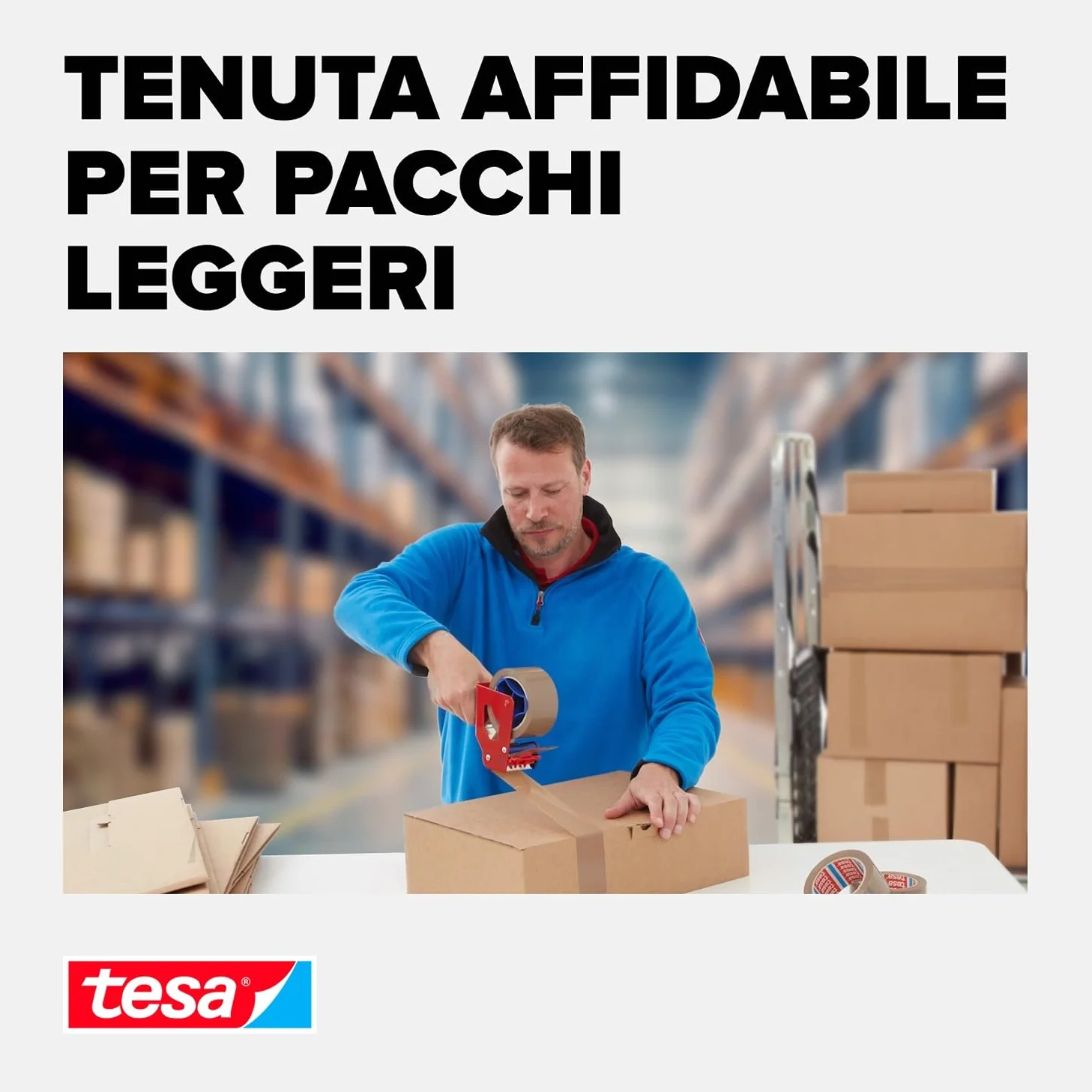 tesapack 64014 PP Nastro Adesivo Marrone - Resistente all'invecchiamento e allo strappo - Silenzioso e fortemente adesivo - Confezione da 6 Rotoli - 66 m x 50 mm