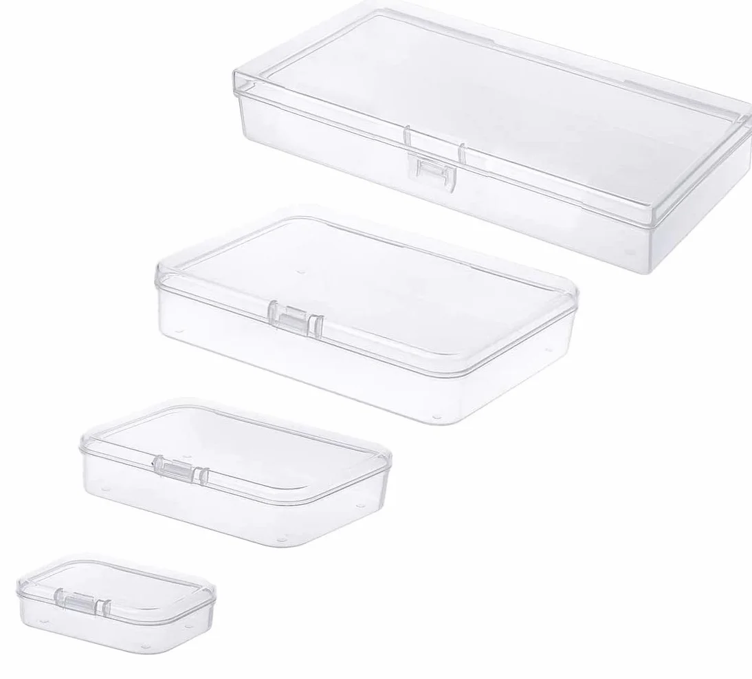 Gebildet 8 Pezzi Contenitori Portaoggetti in Plastica Trasparente Rettangolare Dimensioni Miste