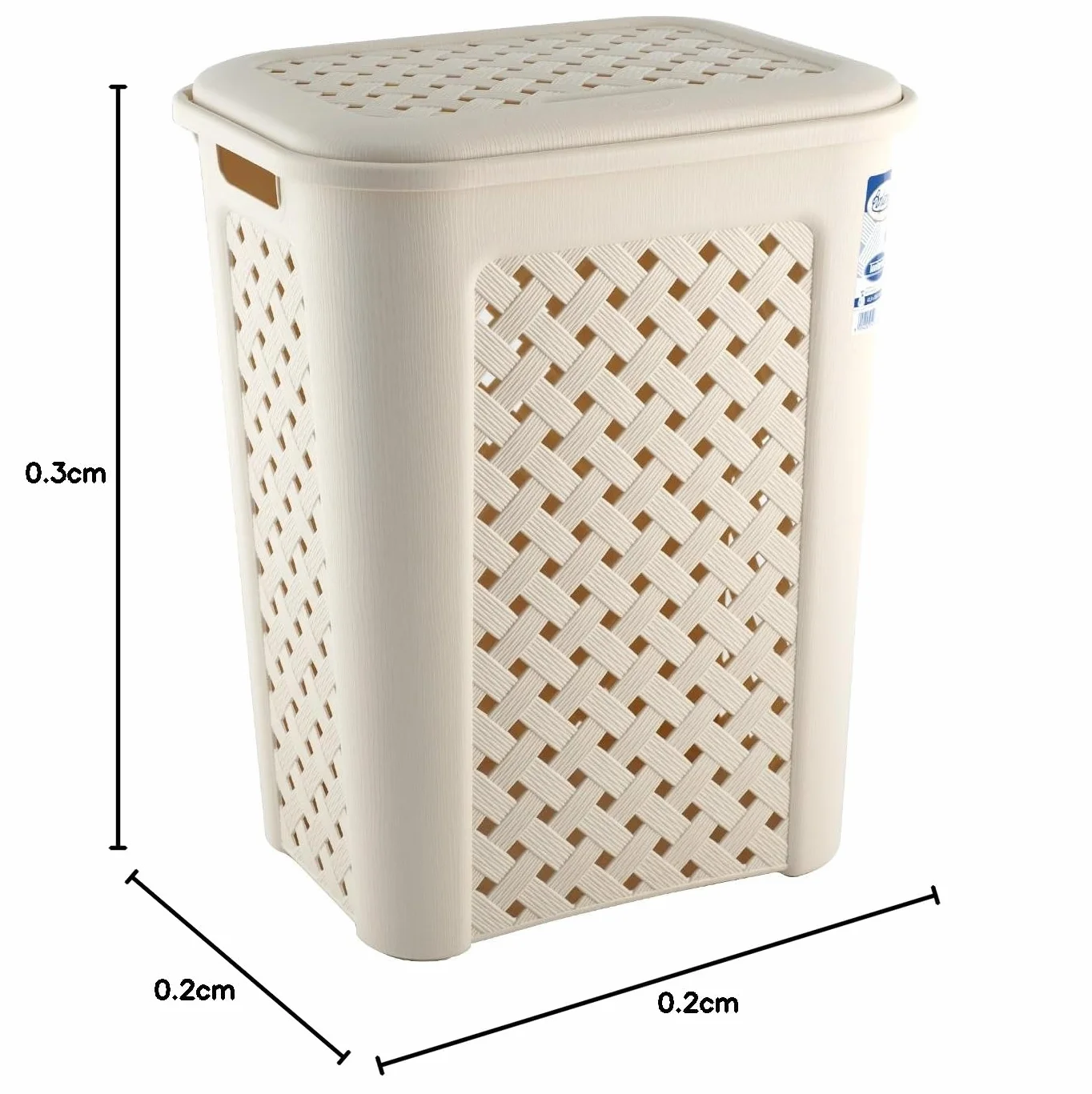 Tontarelli Arianna Cesta Portabiancheria, Modello Traforato, Plastica, Beige, 50 Litri