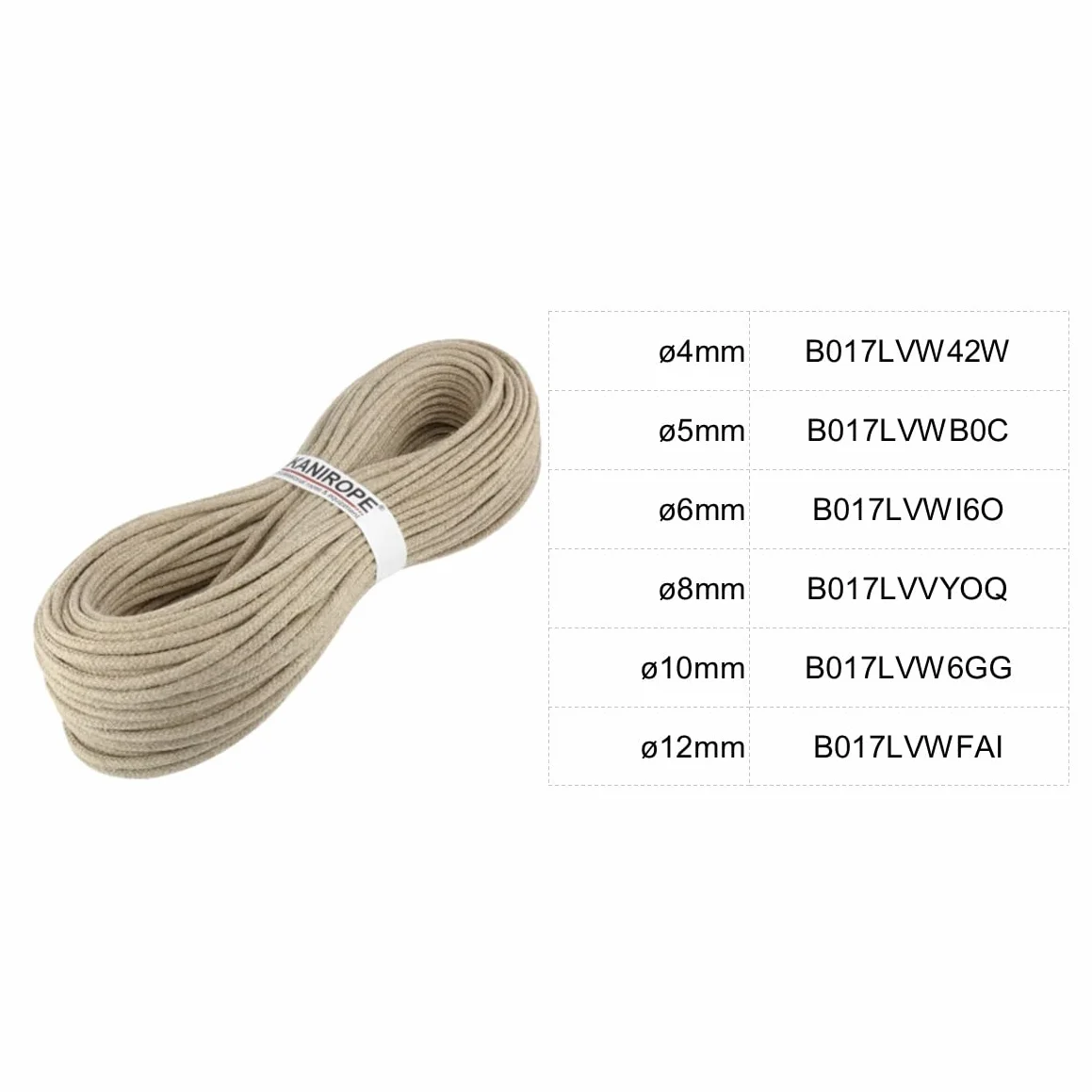 canapa corda 10 mm 20 m 16 intrecciati.